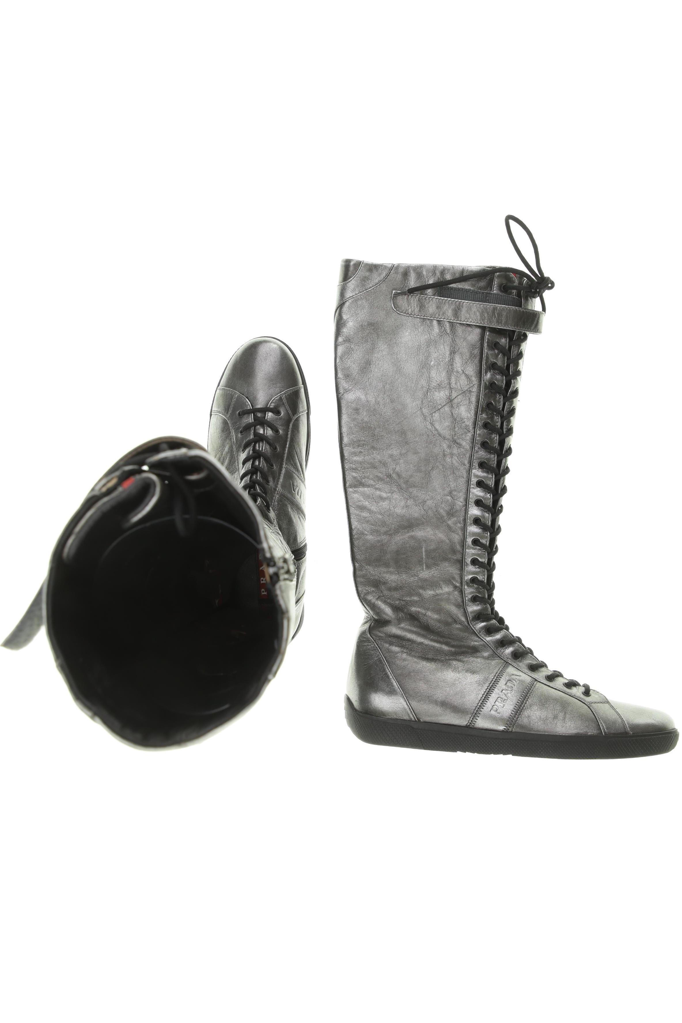

Prada Damen Stiefel, silber, Gr. 40