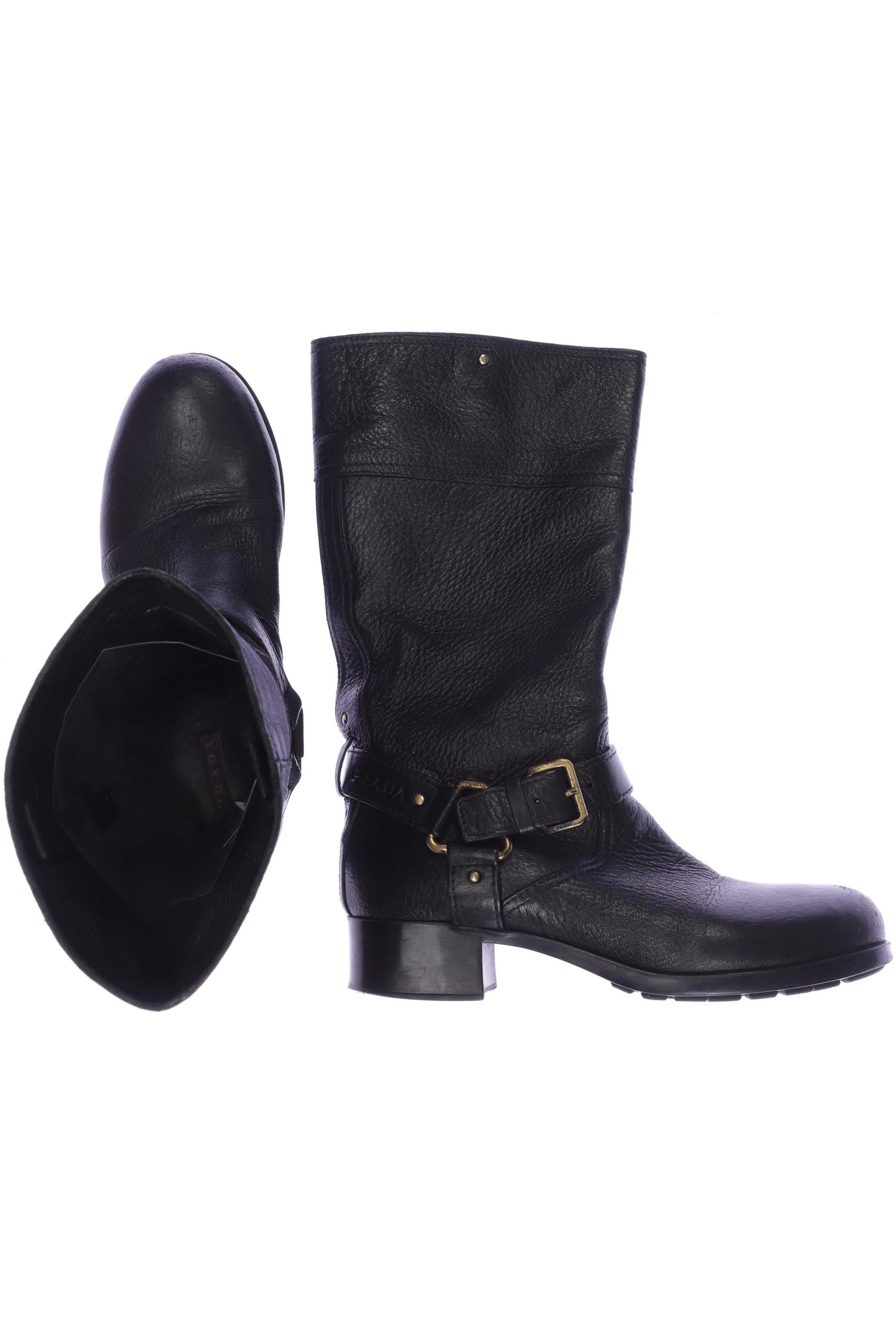 

Prada Damen Stiefel, schwarz, Gr. 38.5