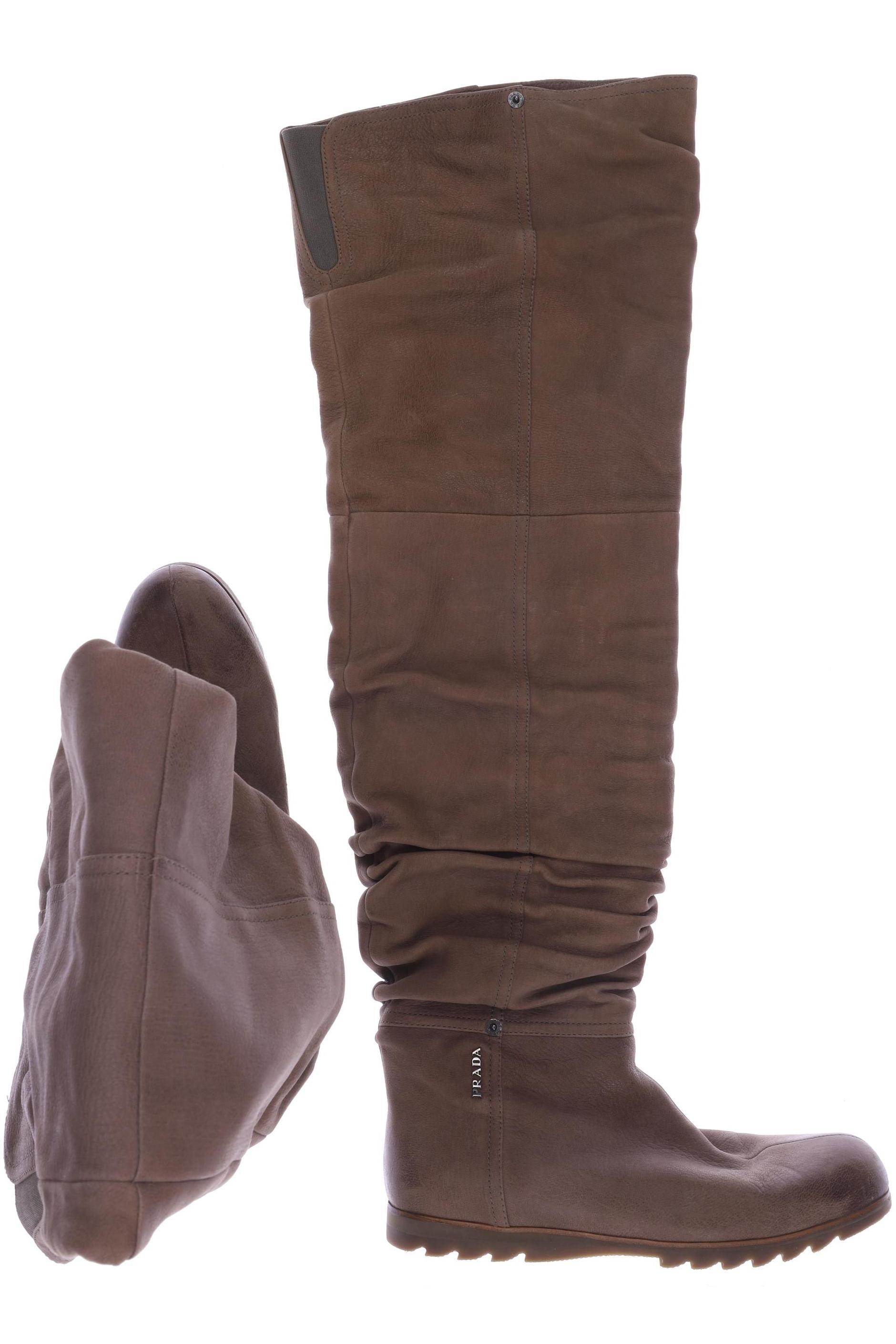 

Prada Damen Stiefel, beige, Gr. 40