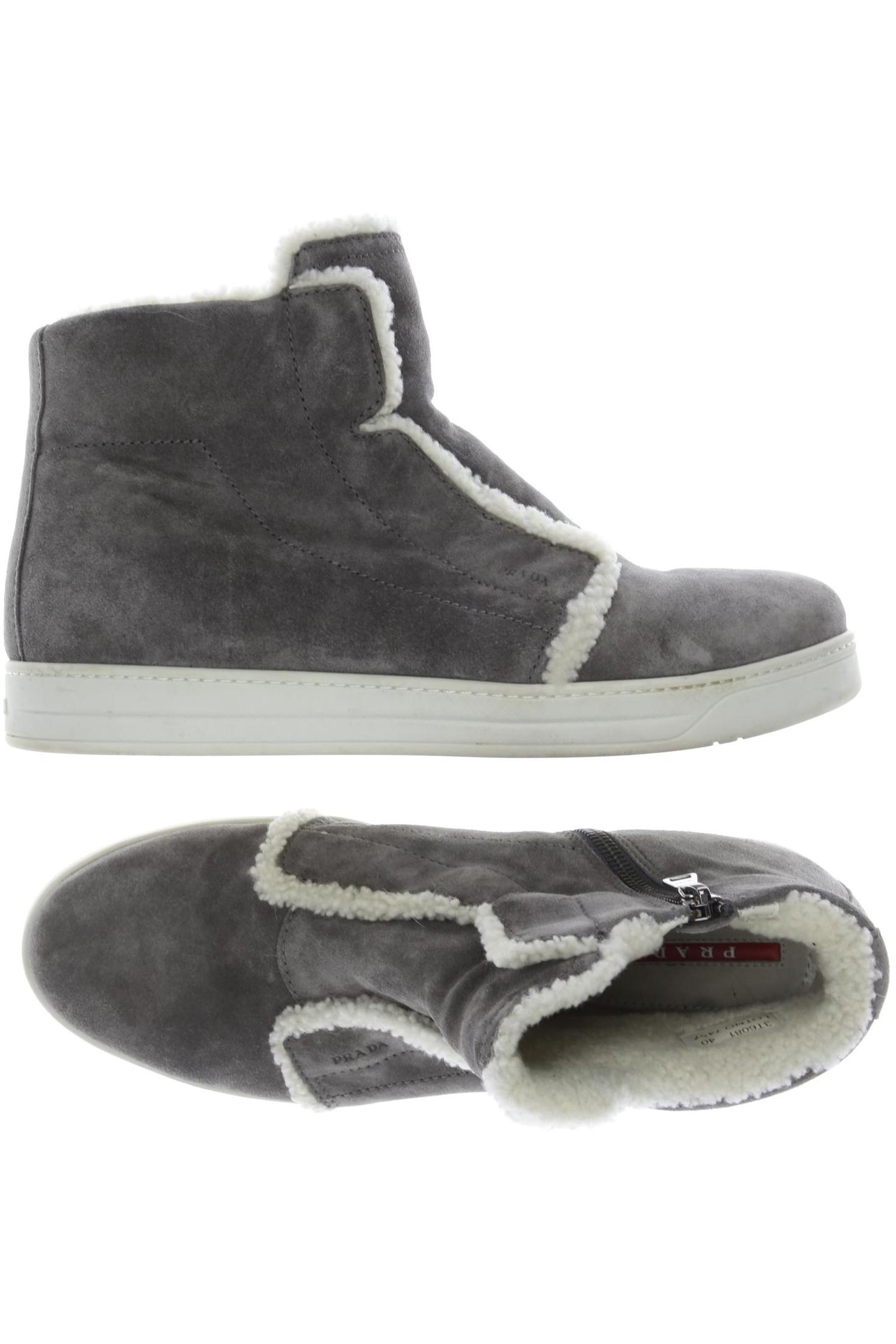 

Prada Damen Stiefelette, grau, Gr. 40