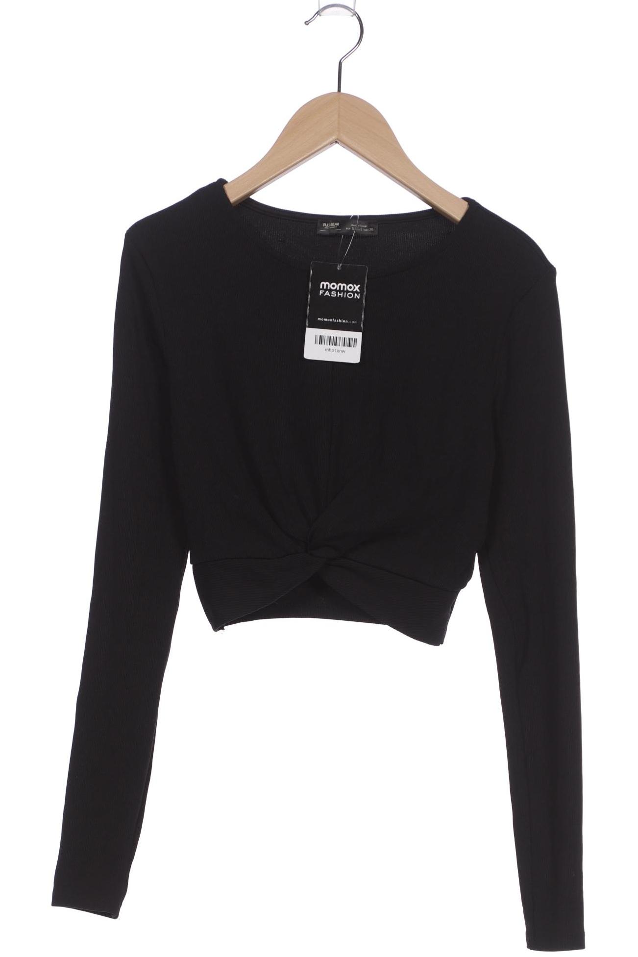 

Pull & Bear Damen Langarmshirt, schwarz, Gr. 36