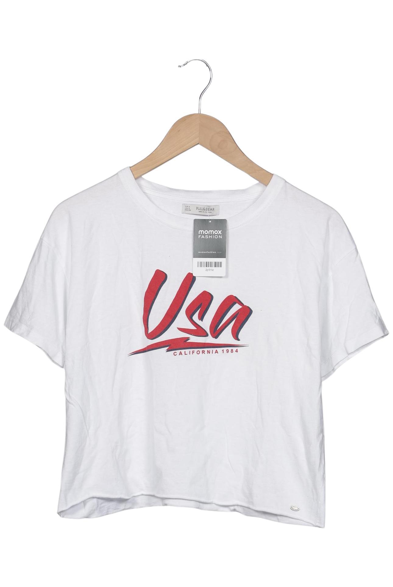 

Pull & Bear Damen T-Shirt, weiß, Gr. 42