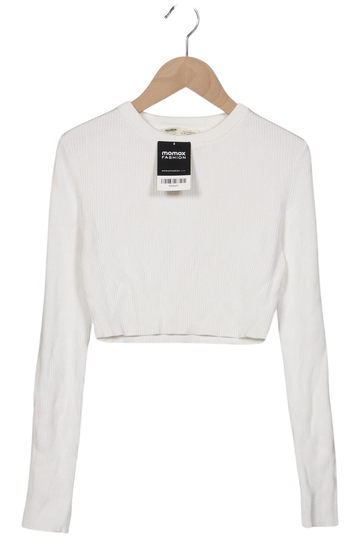 

Pull & Bear Damen Langarmshirt, weiß, Gr. 38