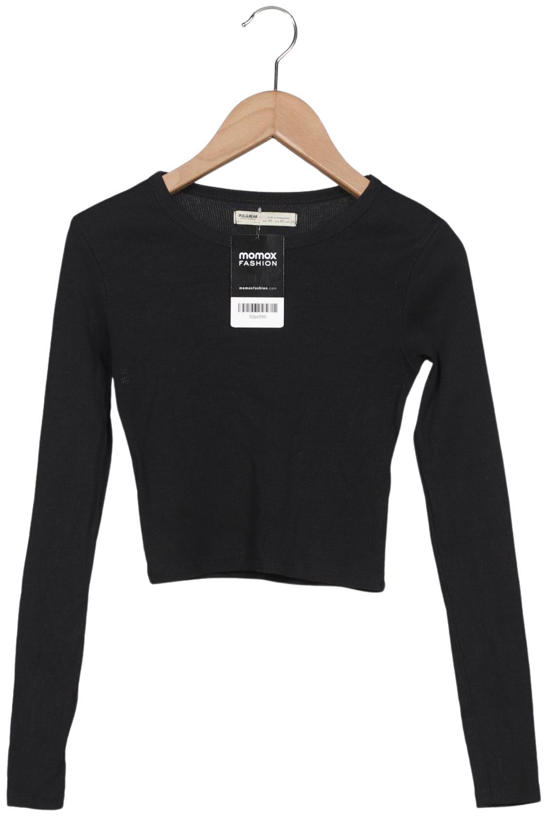 

Pull & Bear Damen Langarmshirt, schwarz, Gr. 34