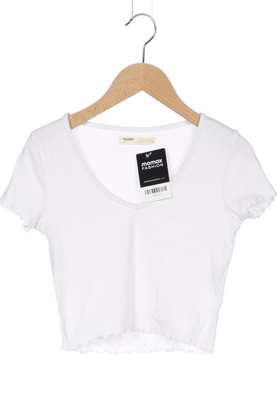 

Pull & Bear Damen T-Shirt, weiß, Gr. 36