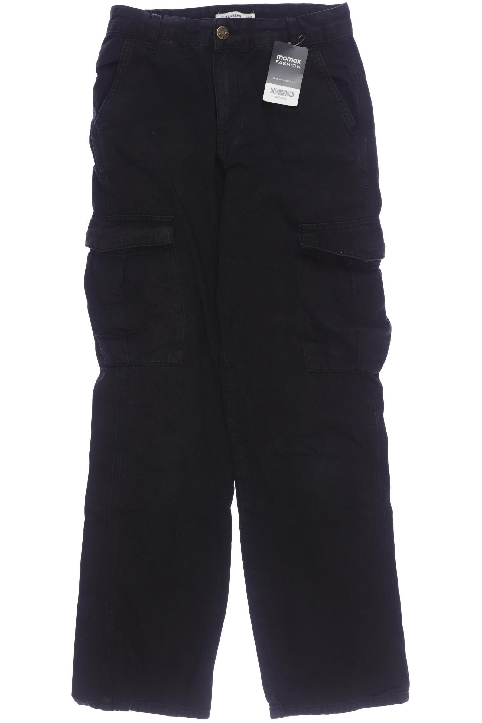 

Pull & Bear Damen Stoffhose, schwarz, Gr. 36