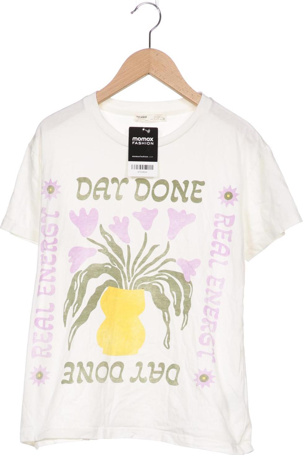 

Pull & Bear Damen T-Shirt, cremeweiß, Gr. 36