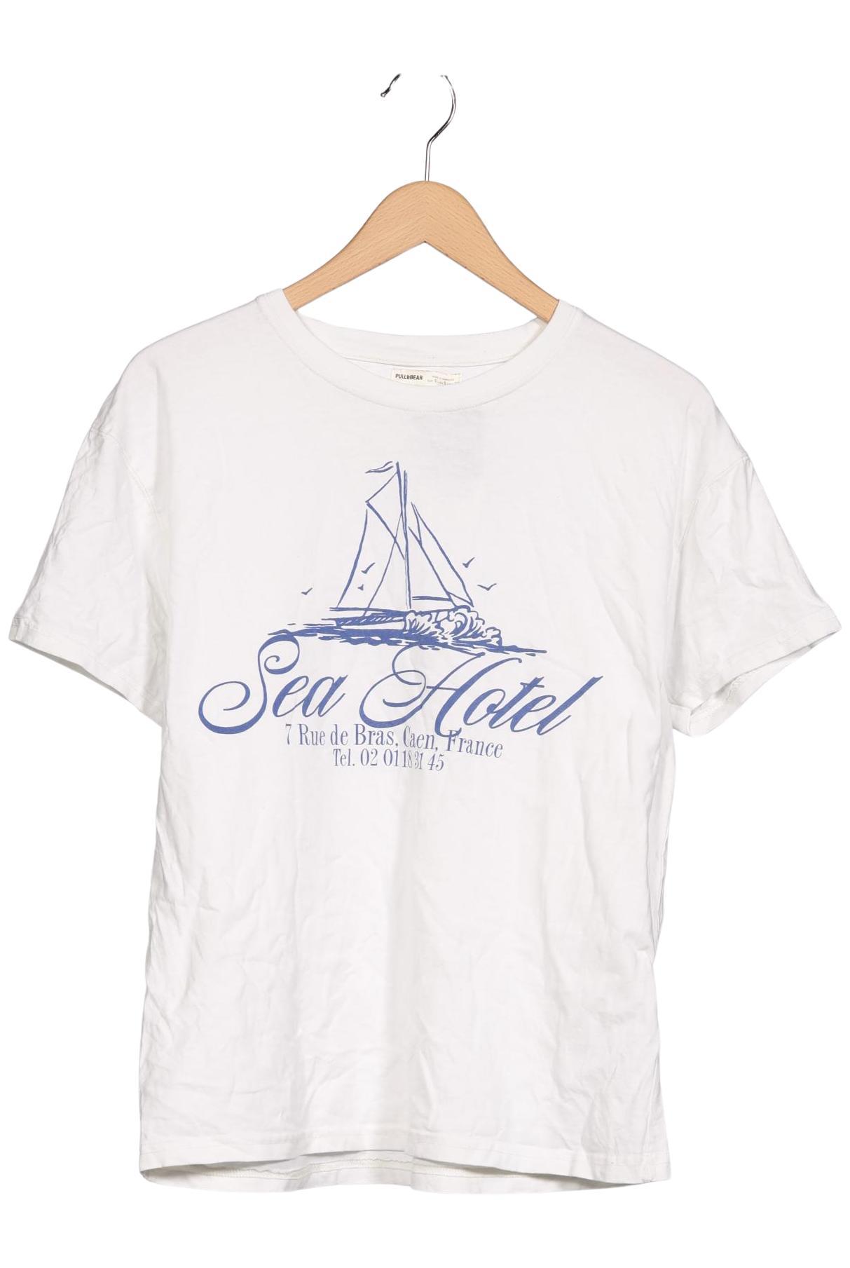 

Pull & Bear Damen T-Shirt, weiß, Gr. 36