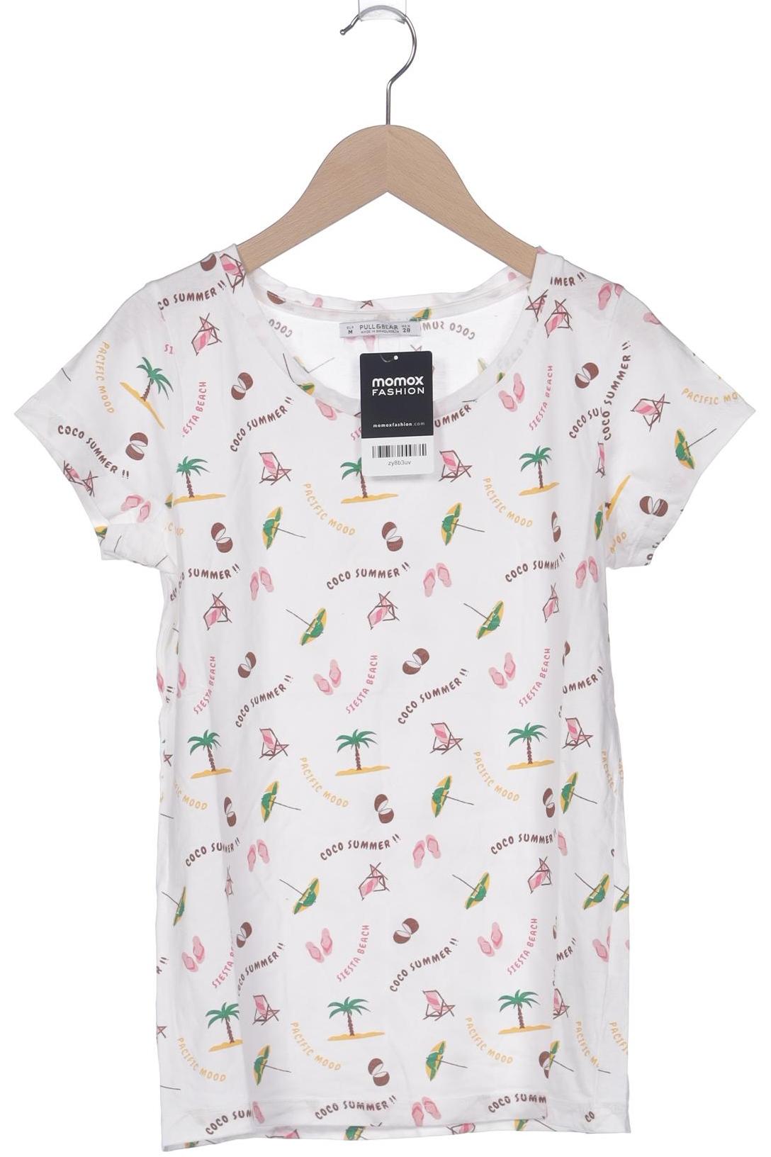 

Pull & Bear Damen T-Shirt, weiß, Gr. 38