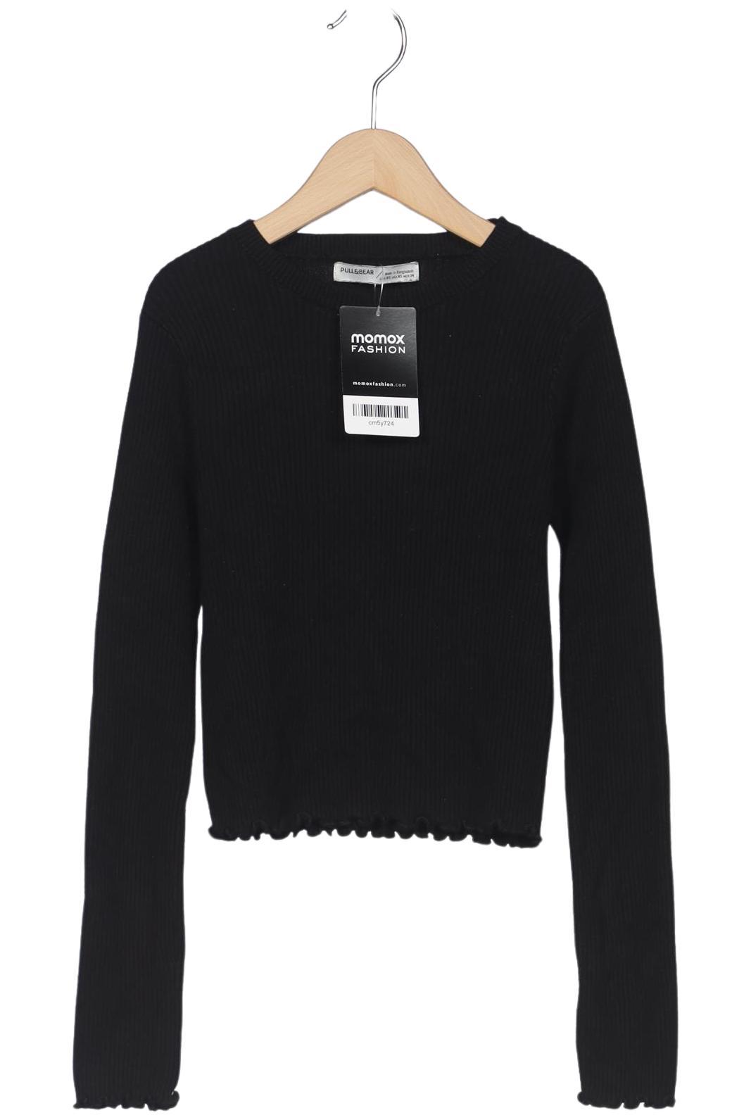 

Pull & Bear Damen Langarmshirt, schwarz, Gr. 34