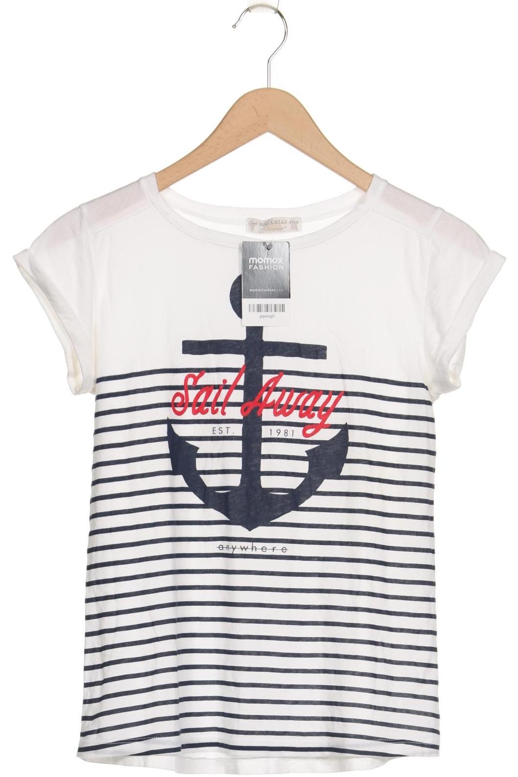 

Pull & Bear Damen T-Shirt, weiß, Gr. 36
