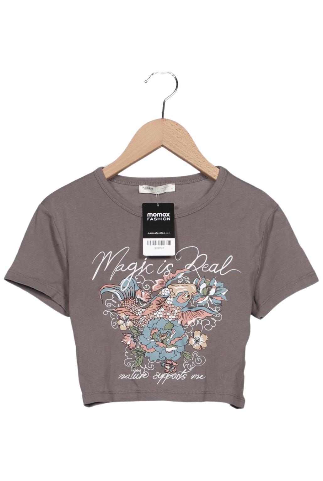 

Pull & Bear Damen T-Shirt, grau, Gr. 36