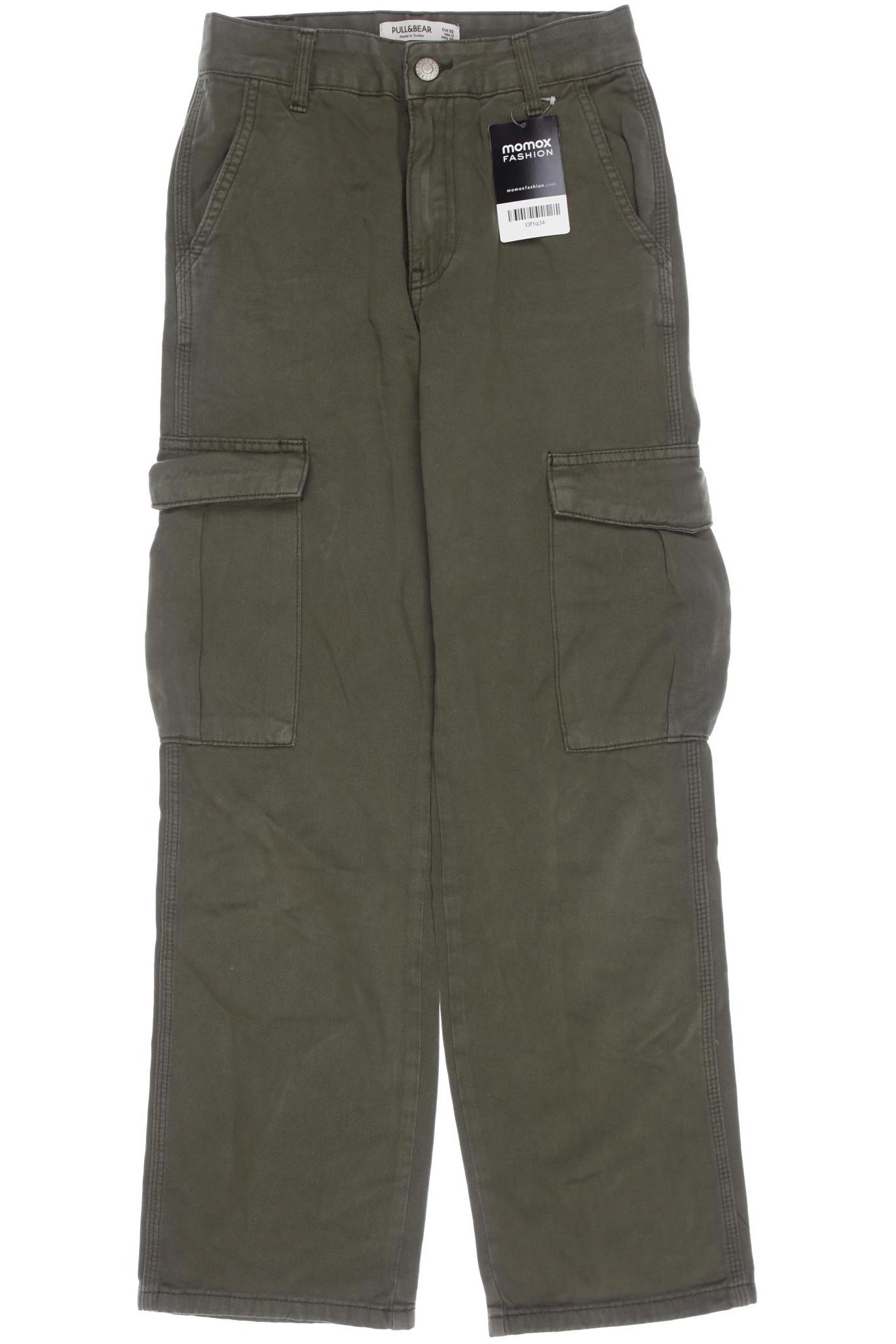 

Pull & Bear Damen Stoffhose, grün, Gr. 32
