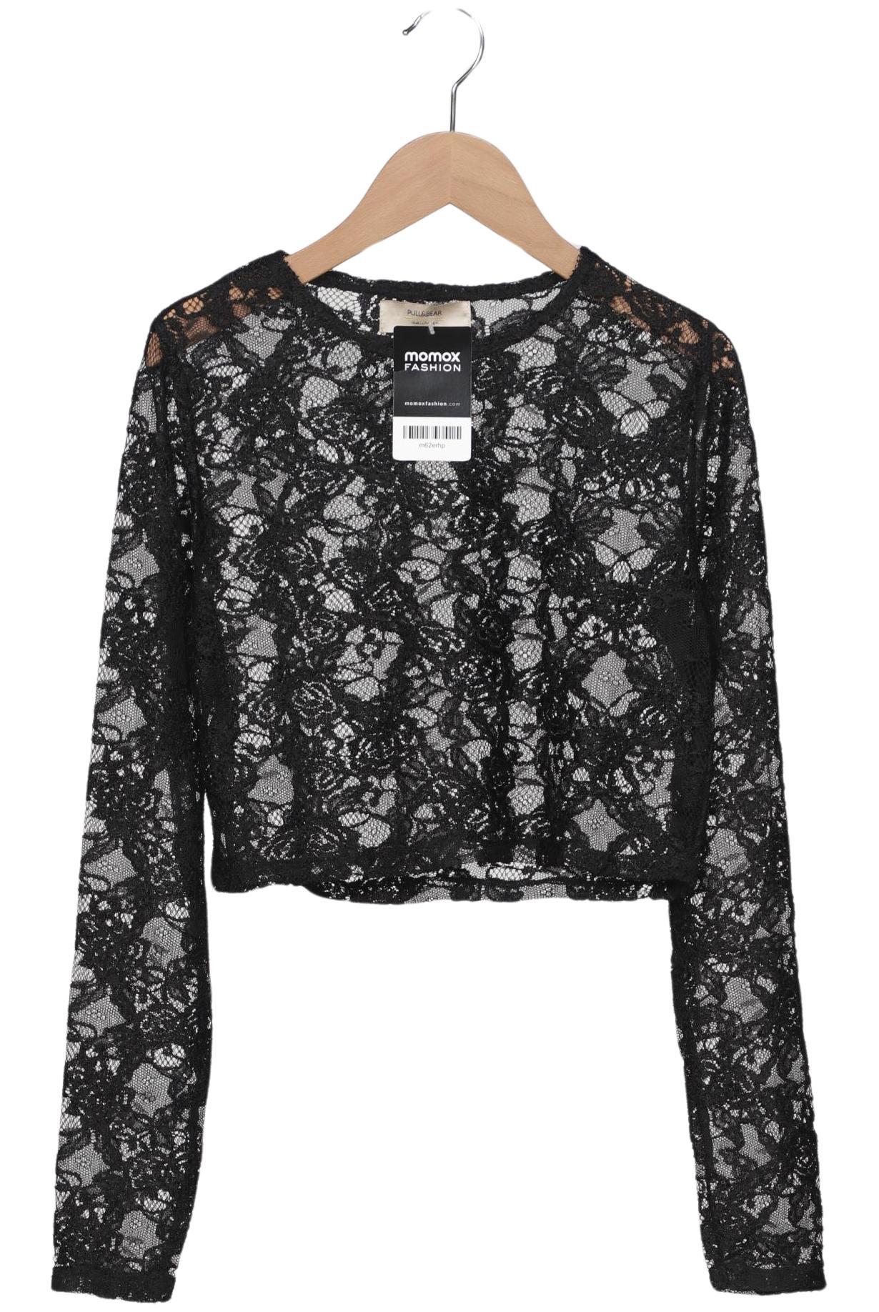 

Pull & Bear Damen Langarmshirt, schwarz, Gr. 36