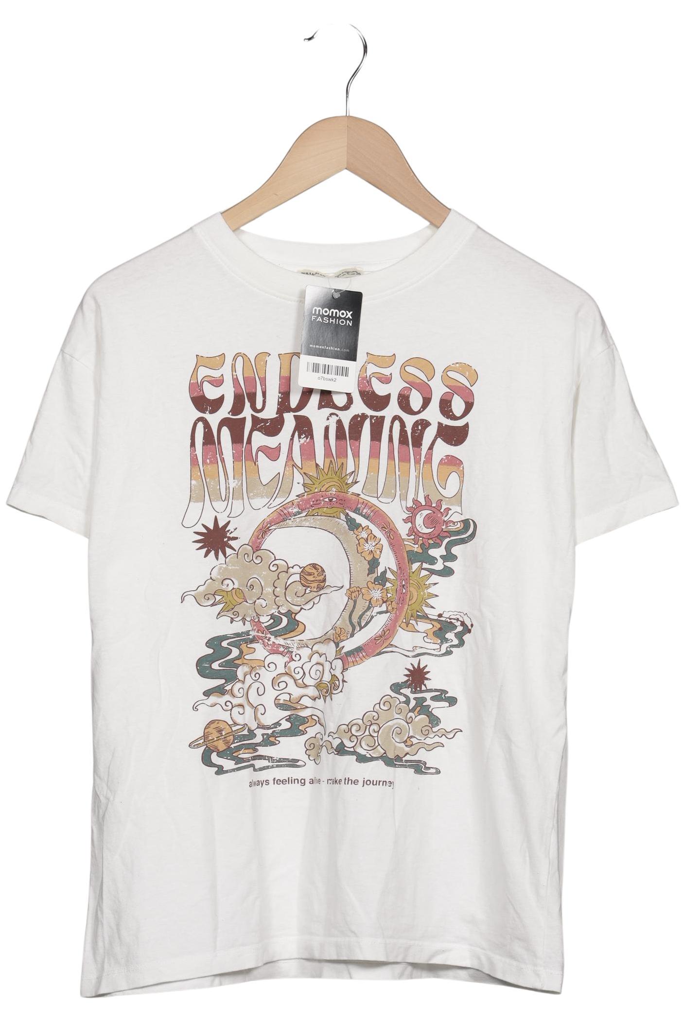 

Pull & Bear Damen T-Shirt, weiß, Gr. 36