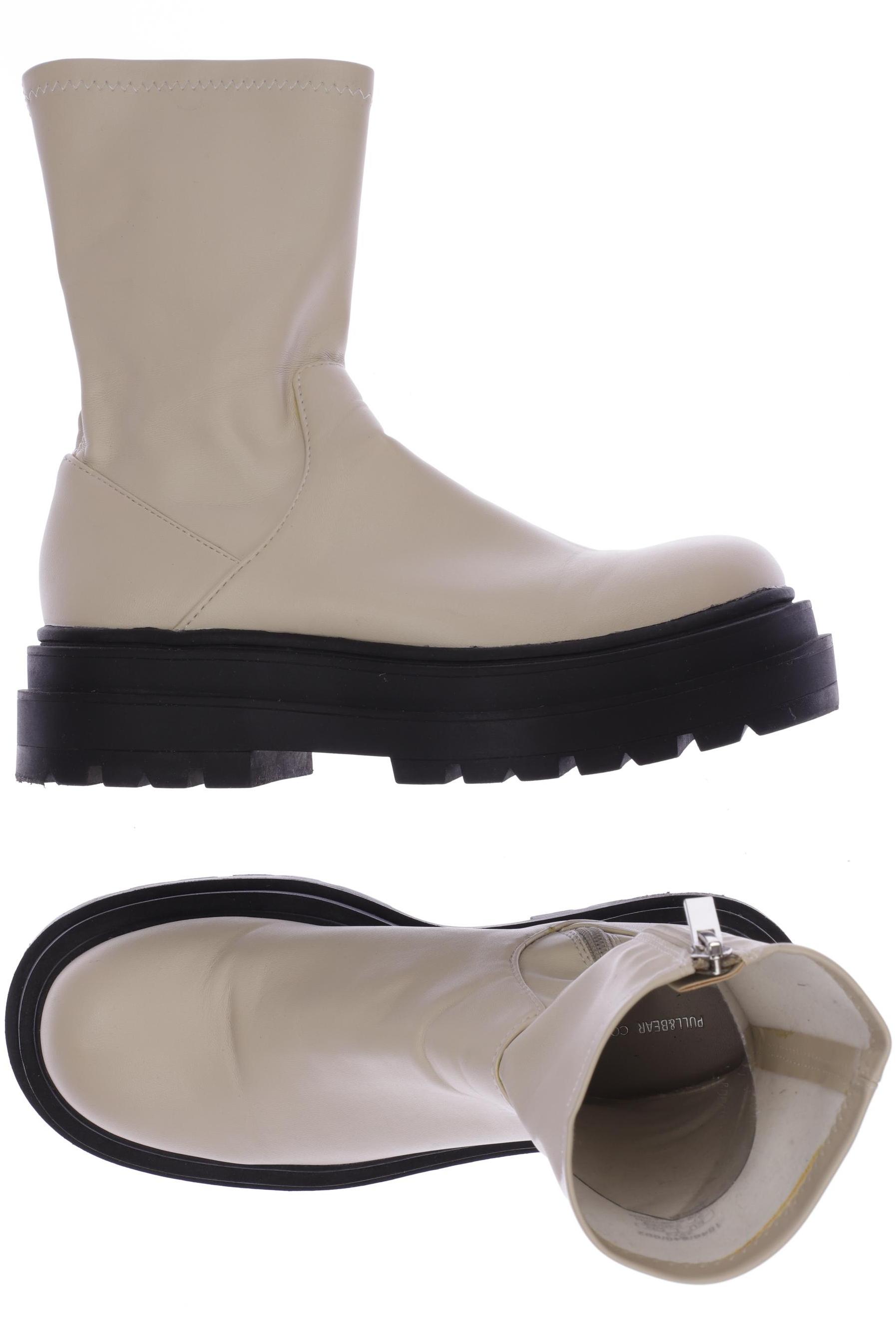 

Pull & Bear Damen Stiefelette, cremeweiß