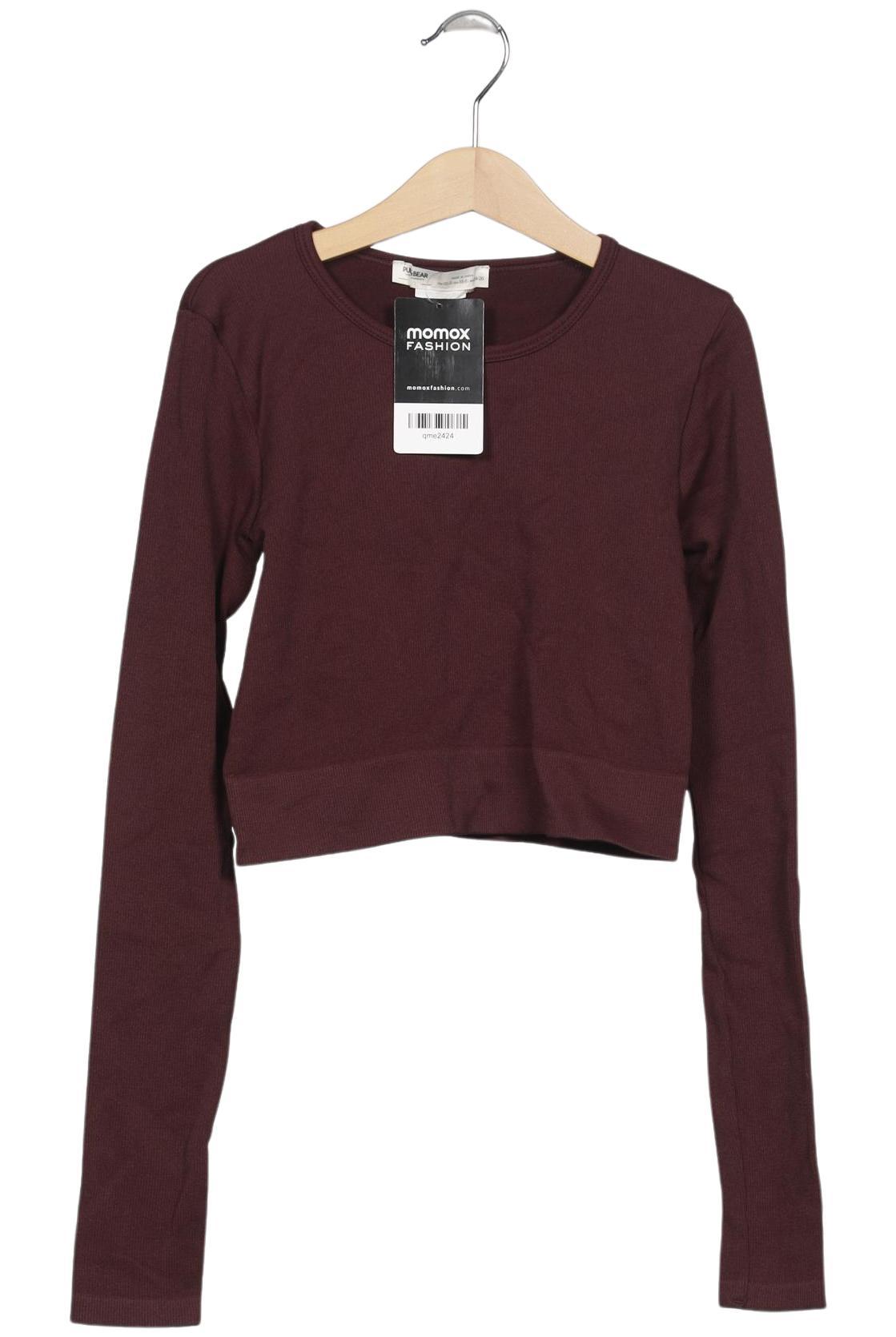 

Pull & Bear Damen Langarmshirt, bordeaux, Gr. 34