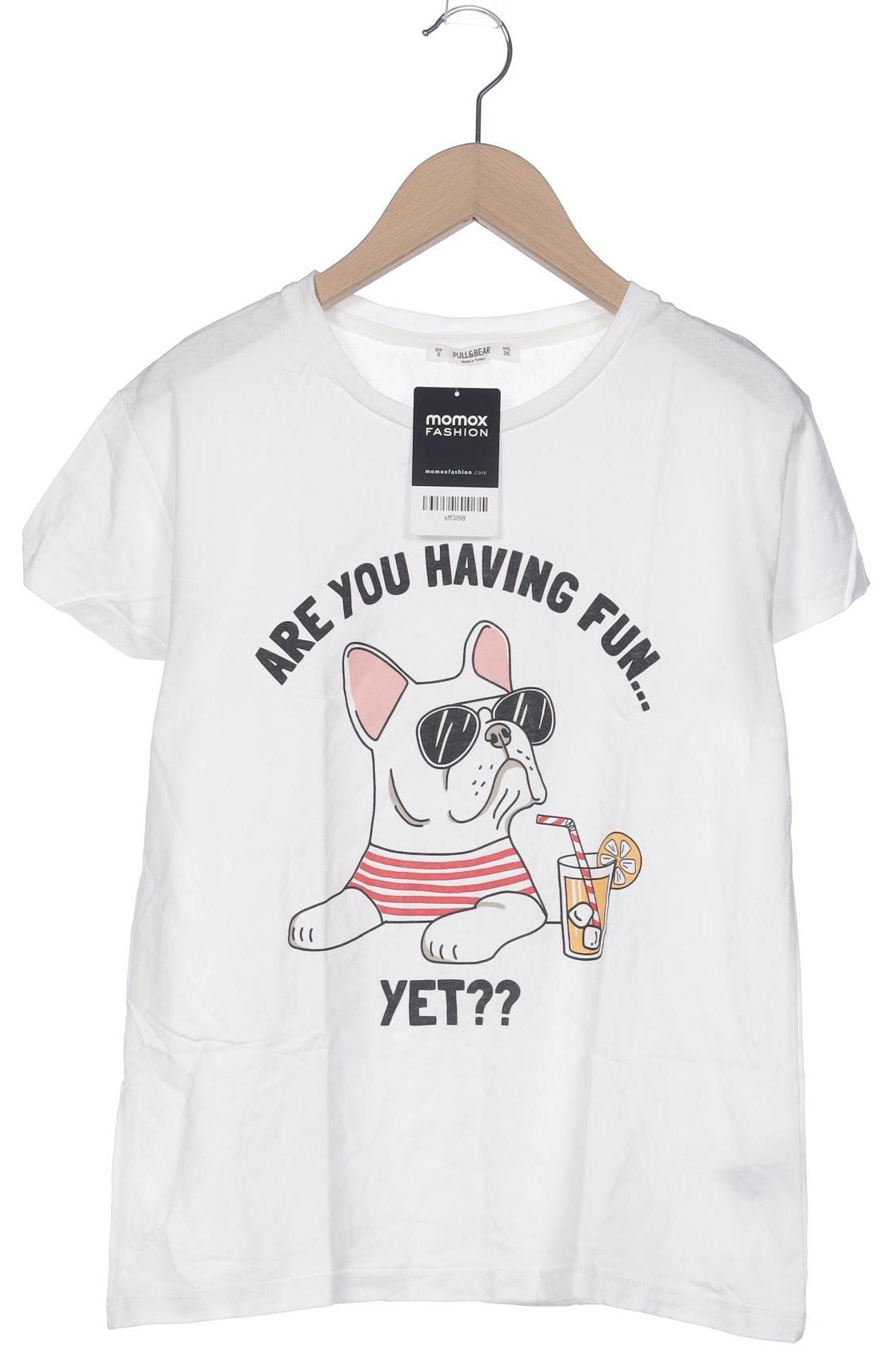 

Pull & Bear Damen T-Shirt, weiß, Gr. 36