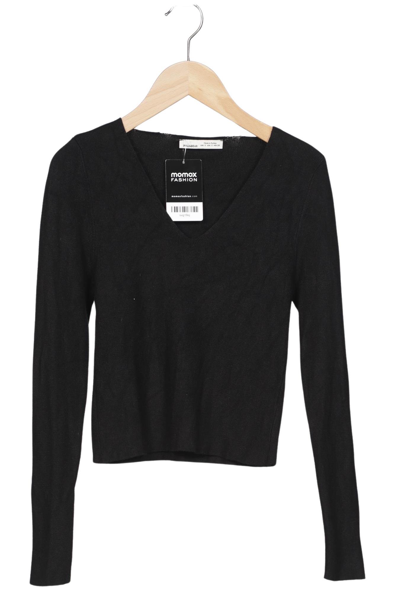 

Pull & Bear Damen Langarmshirt, schwarz, Gr. 36