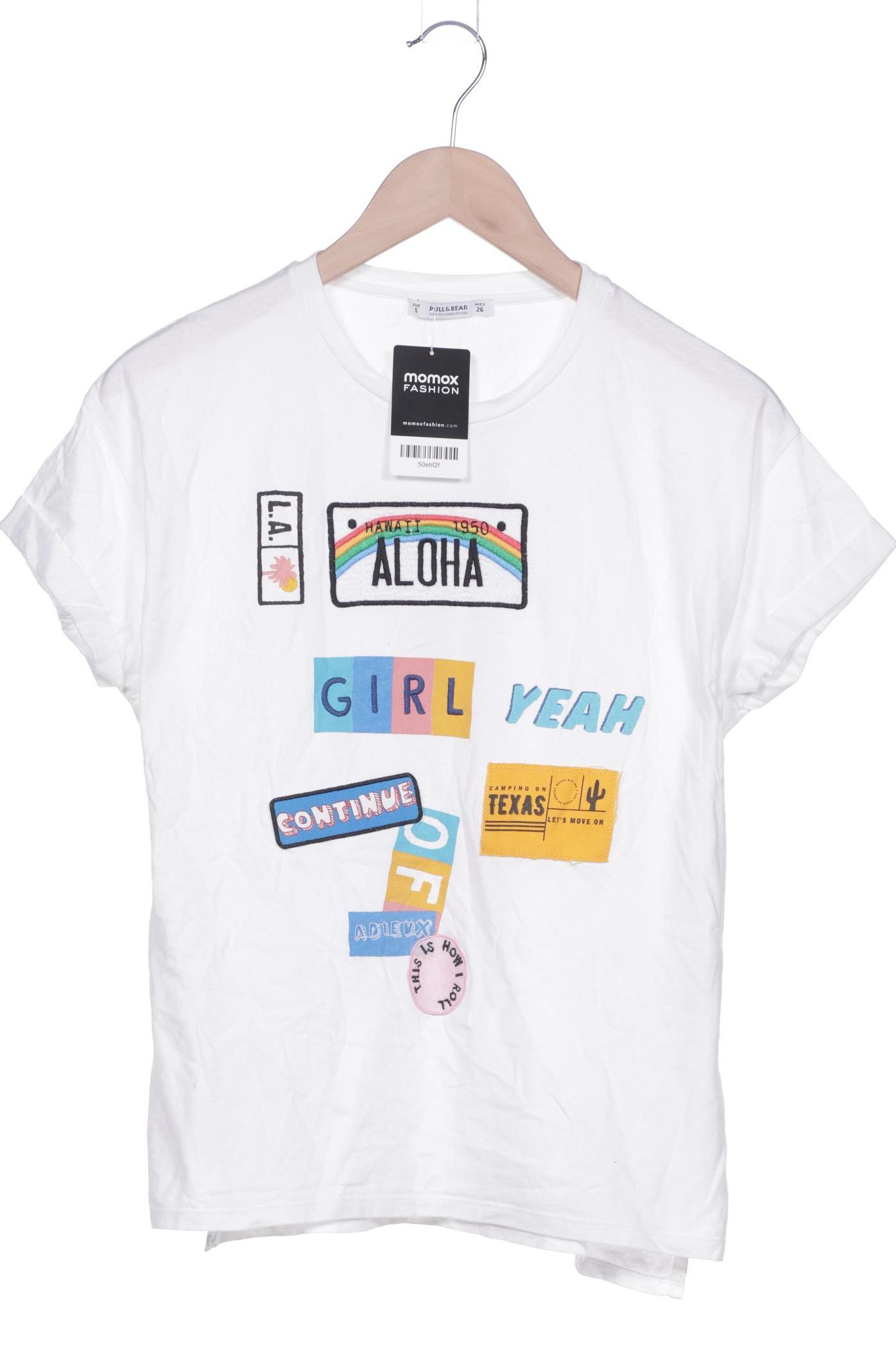 

Pull & Bear Damen T-Shirt, weiß, Gr. 36