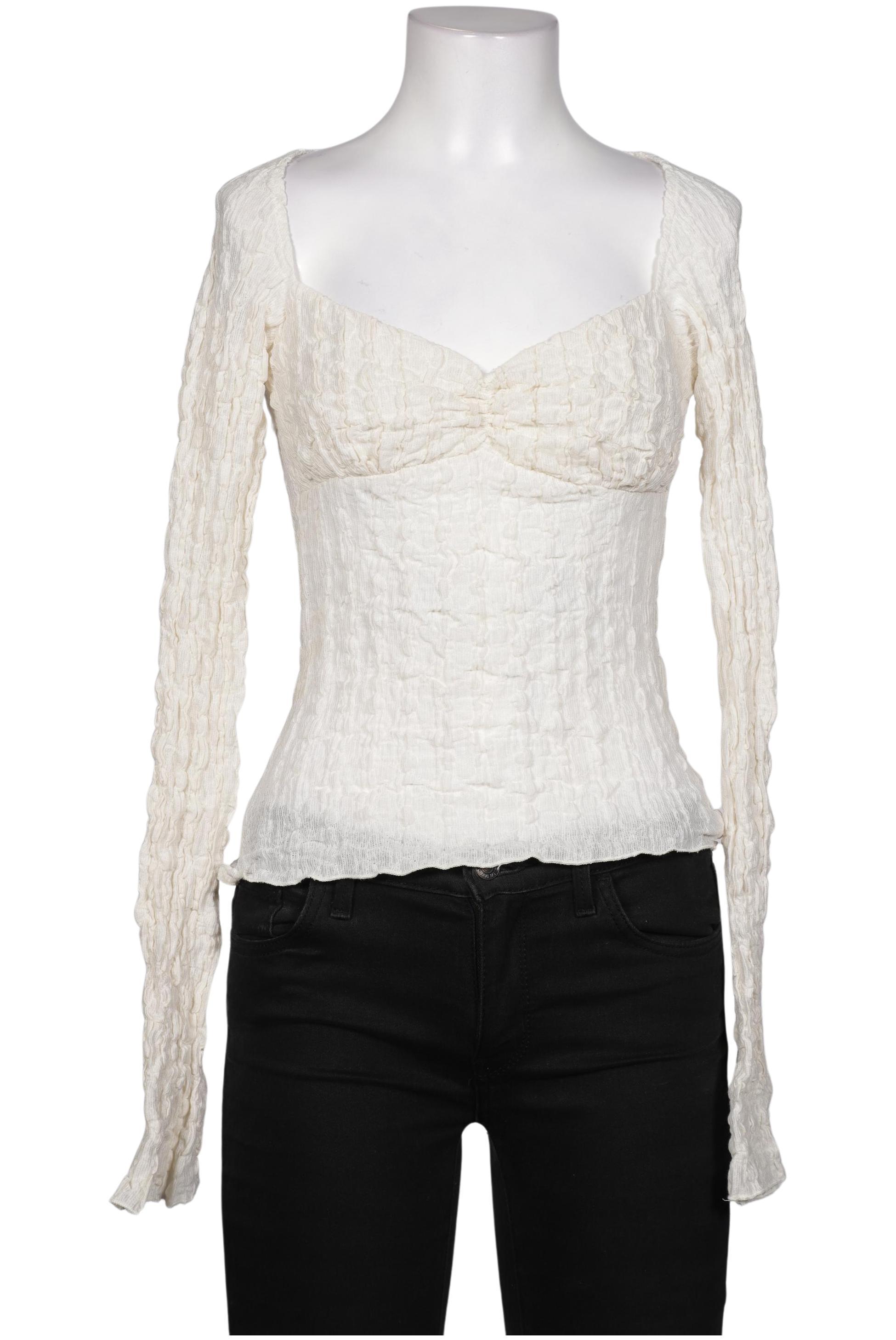 

Pull & Bear Damen Langarmshirt, cremeweiß, Gr. 34