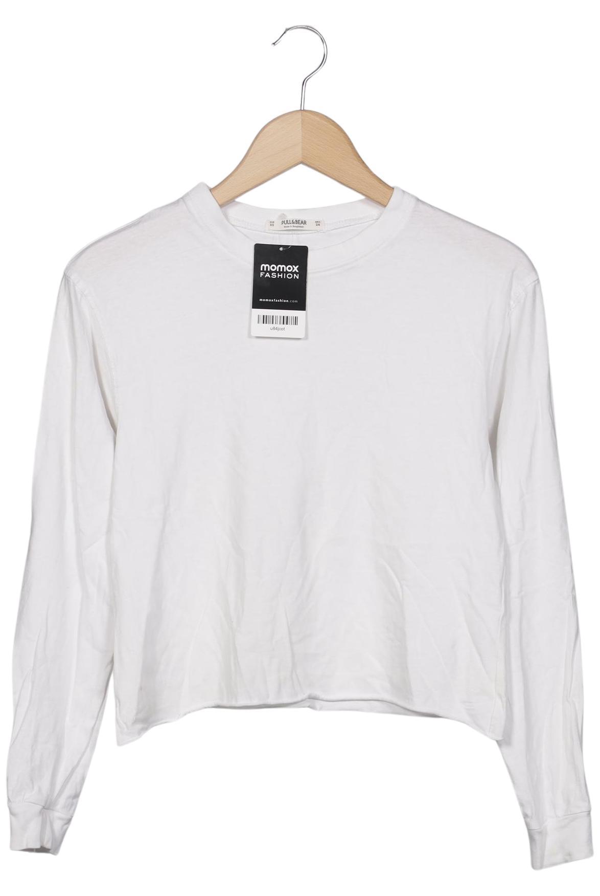 

Pull & Bear Damen Langarmshirt, weiß, Gr. 34