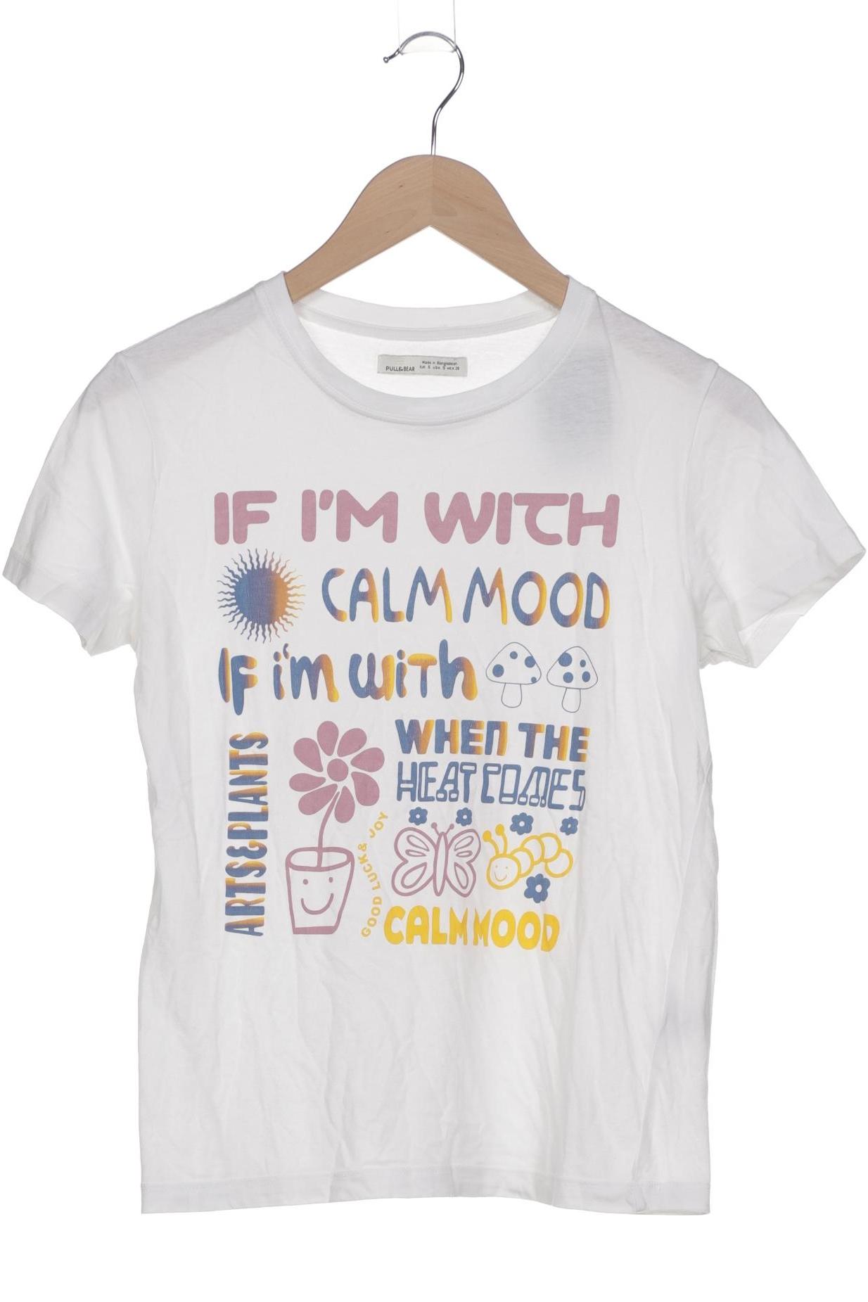 

Pull & Bear Damen T-Shirt, weiß, Gr. 36