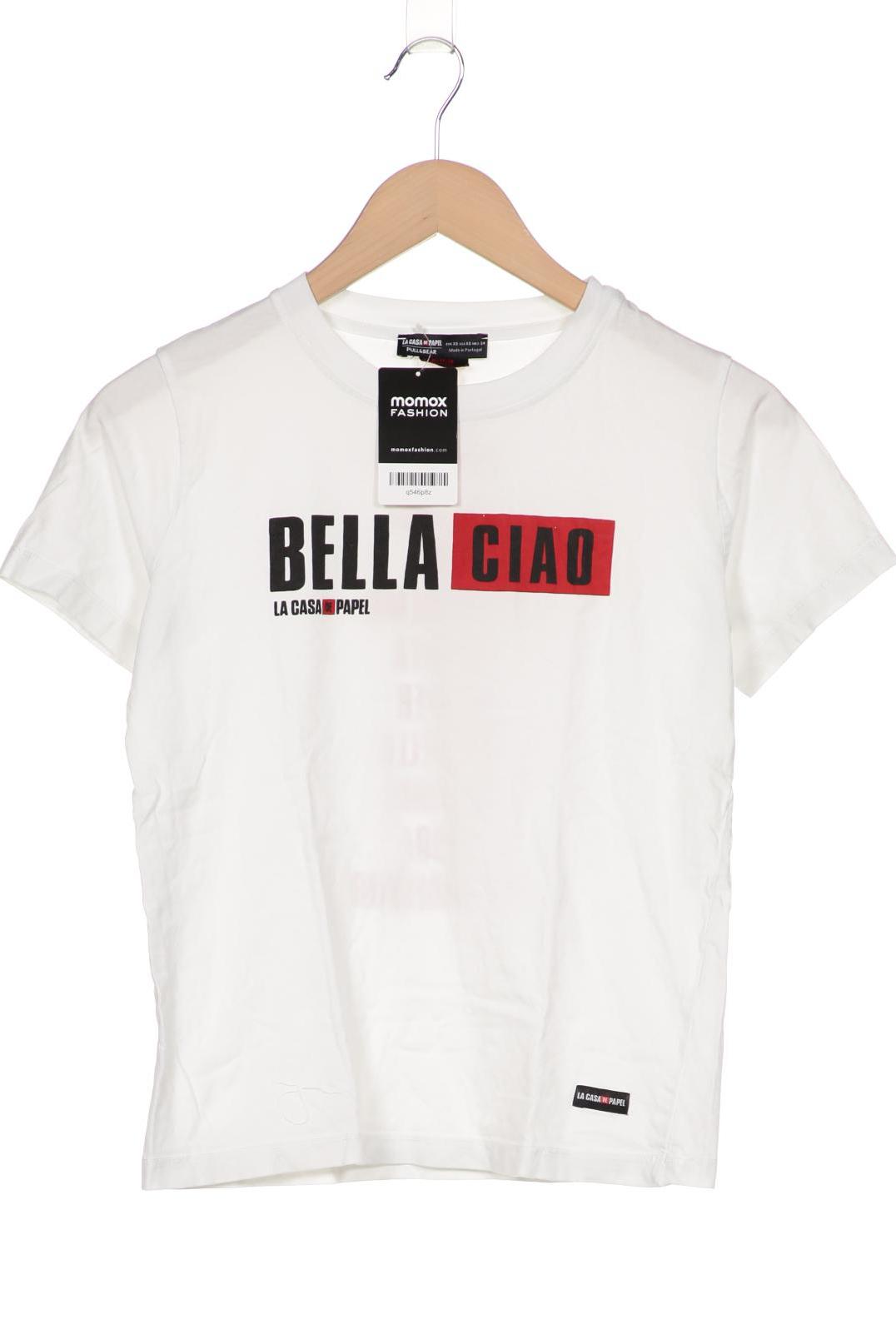 

Pull & Bear Damen T-Shirt, weiß, Gr. 34