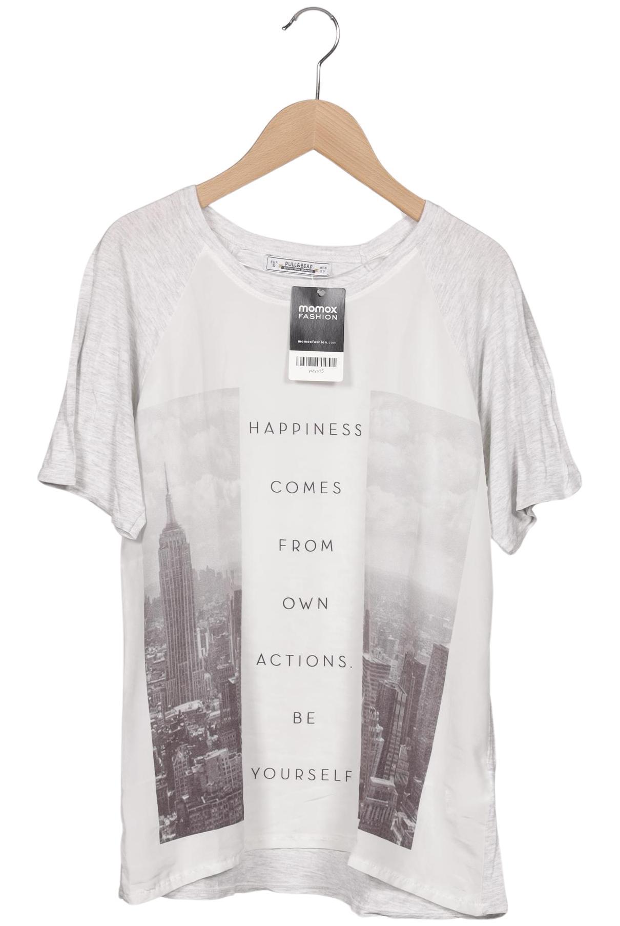 

Pull & Bear Damen T-Shirt, grau, Gr. 36
