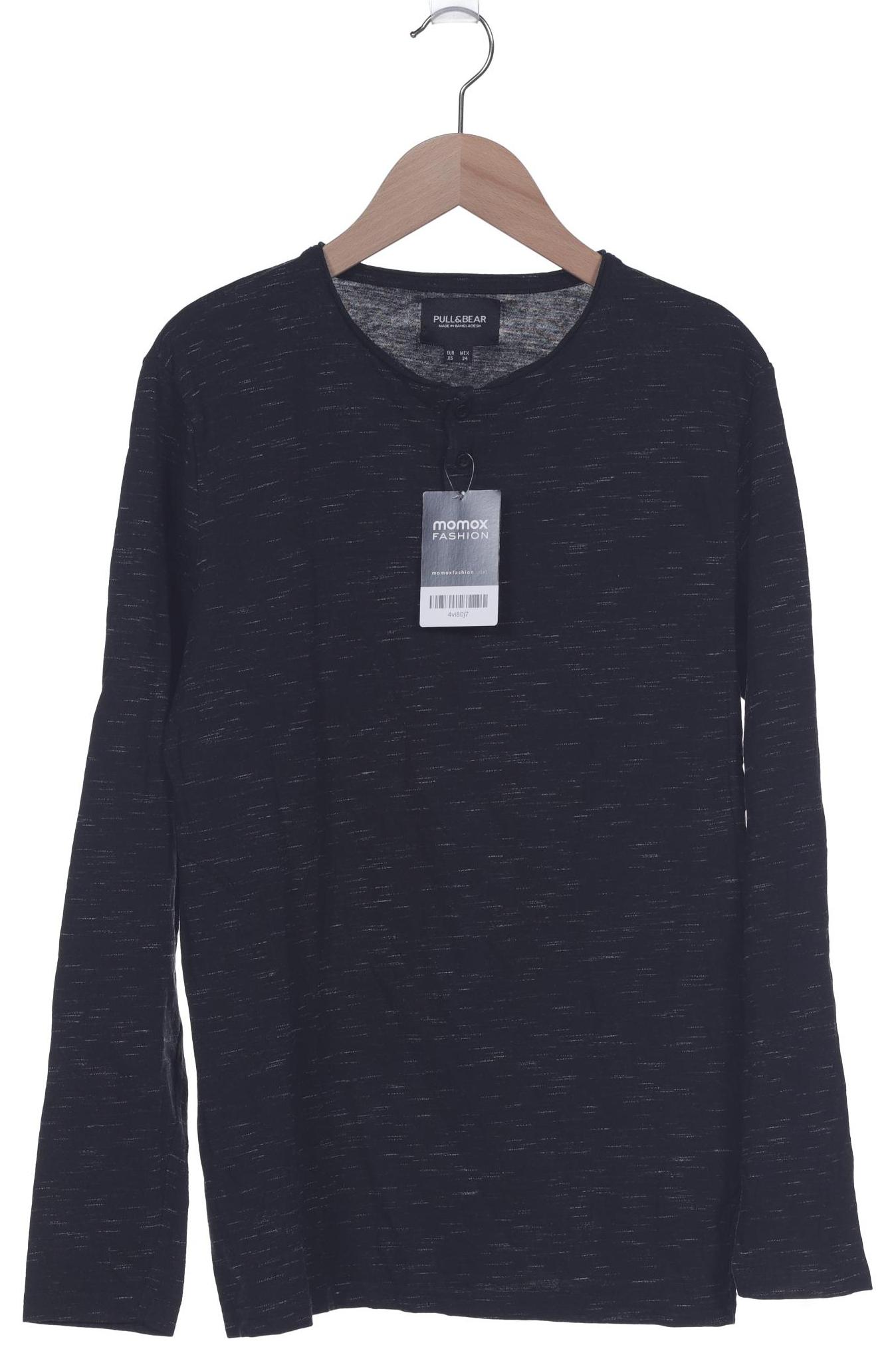

Pull & Bear Herren Langarmshirt, schwarz, Gr. 44