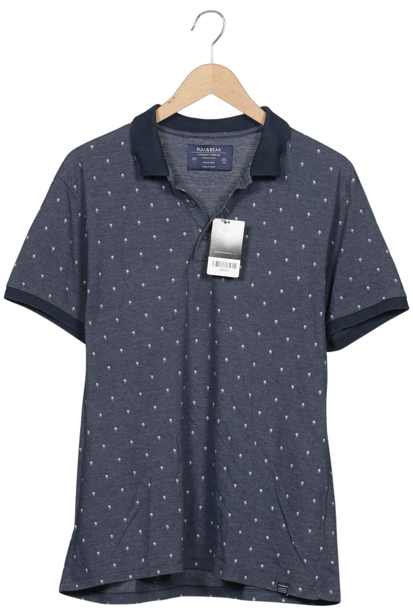 Thumbnail - Pull &amp; Bear Herren Poloshirt, marineblau, Gr. 52