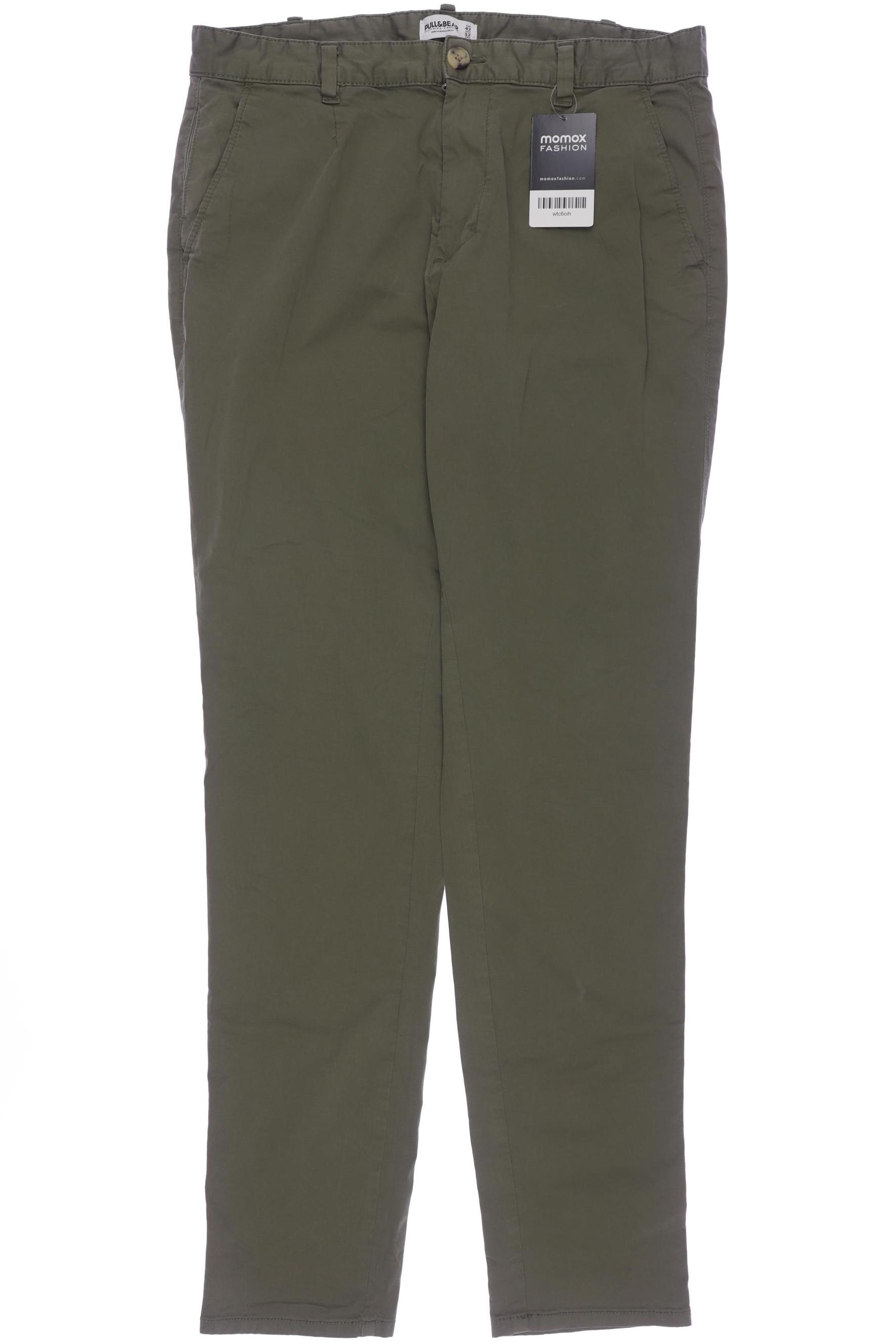 

Pull & Bear Herren Stoffhose, grün, Gr. 32
