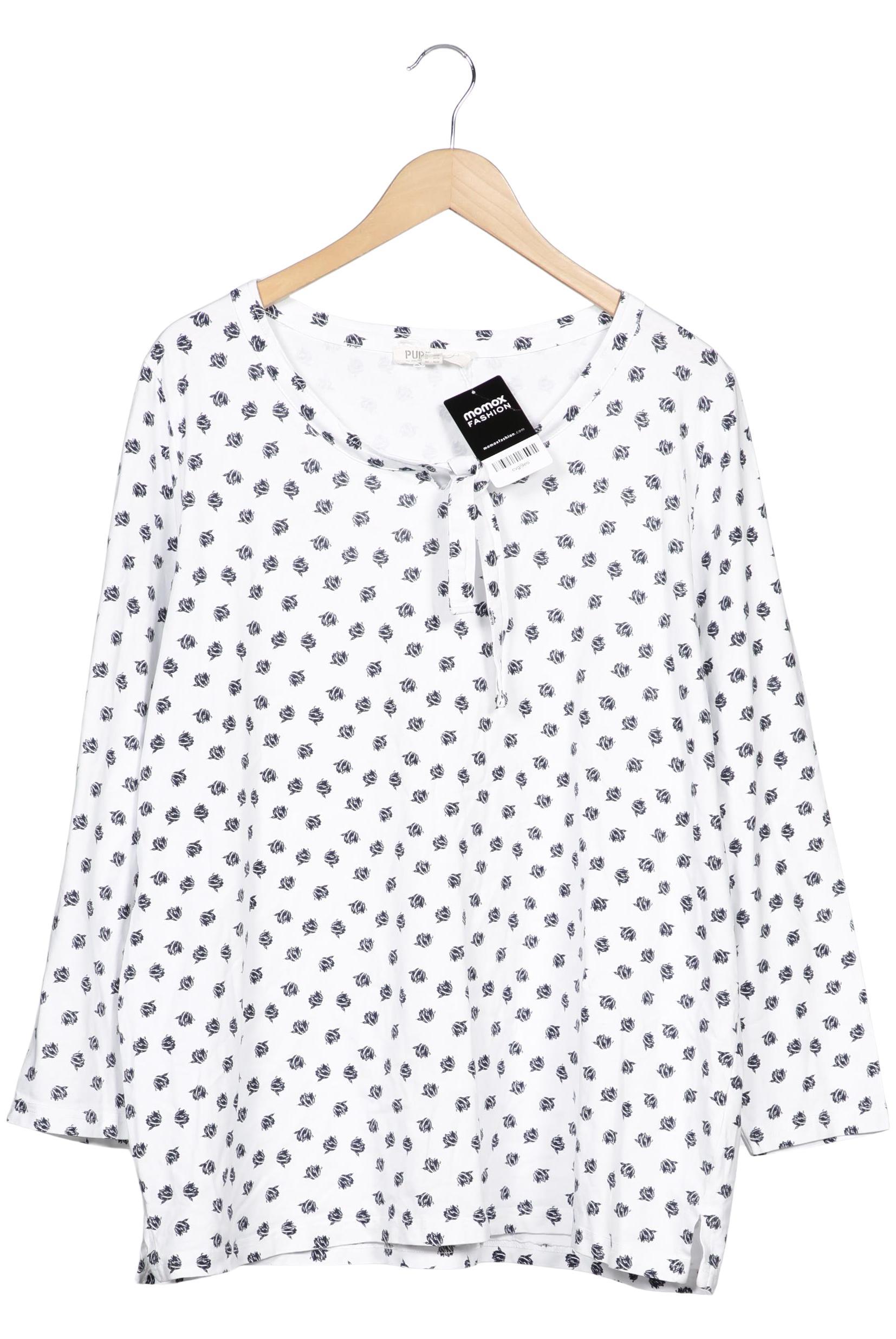 

Pure by Ulla Popken Damen Langarmshirt, weiß, Gr. 50