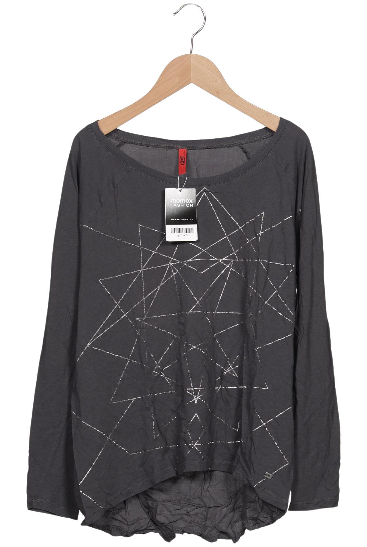 

QS by s.Oliver Damen Langarmshirt, grau, Gr. 44