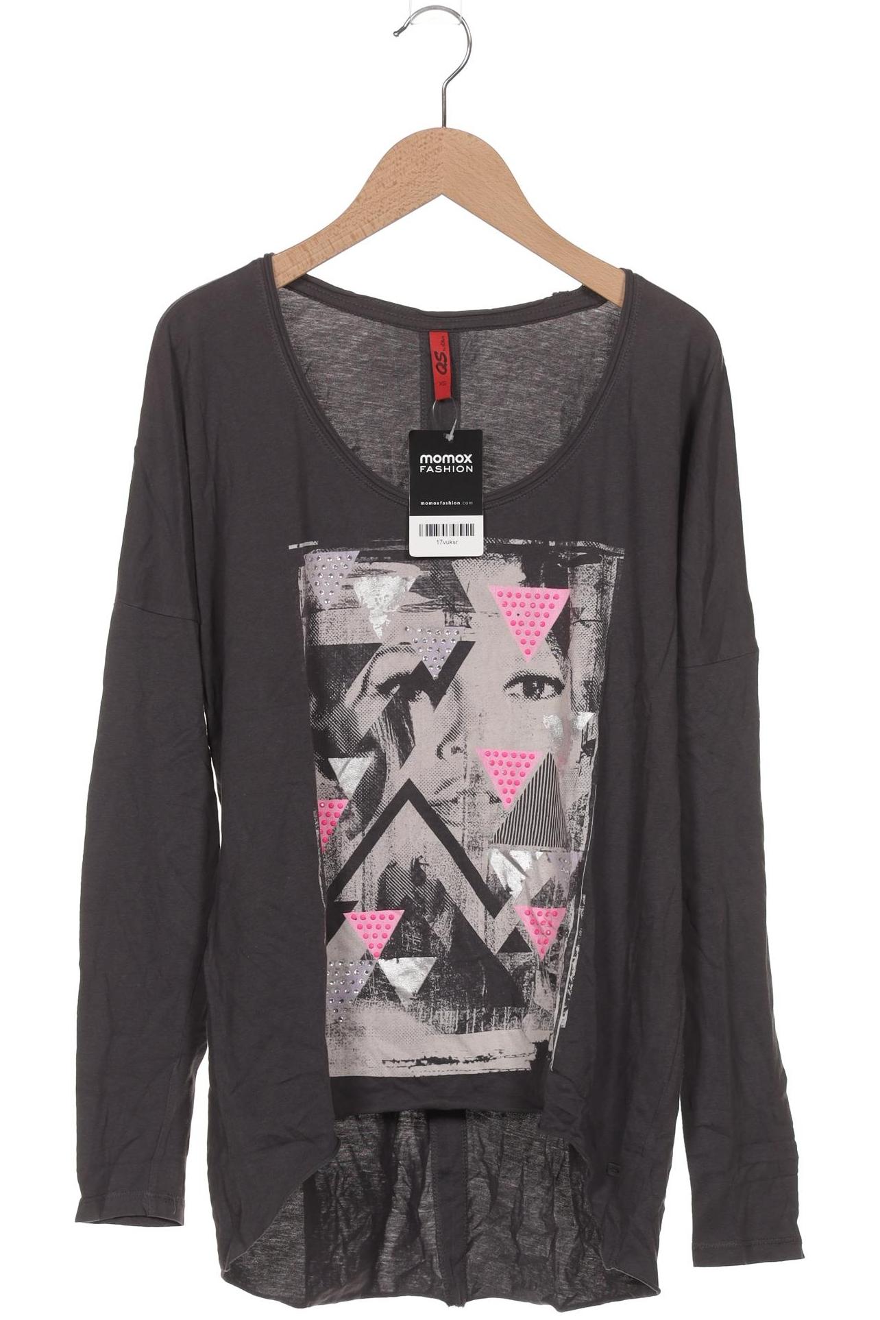 

QS by s.Oliver Damen Langarmshirt, grau, Gr. 34