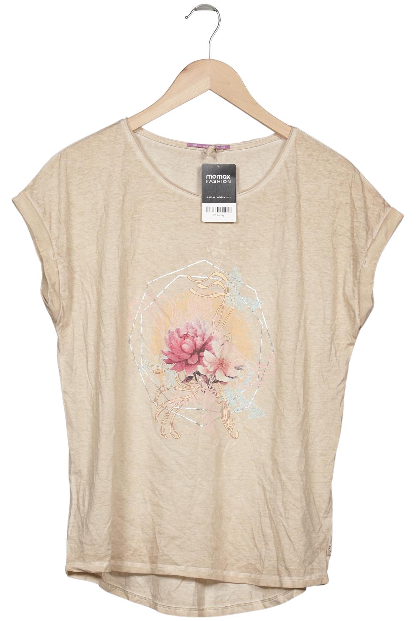 

QS by s.Oliver Damen T-Shirt, beige, Gr. 42