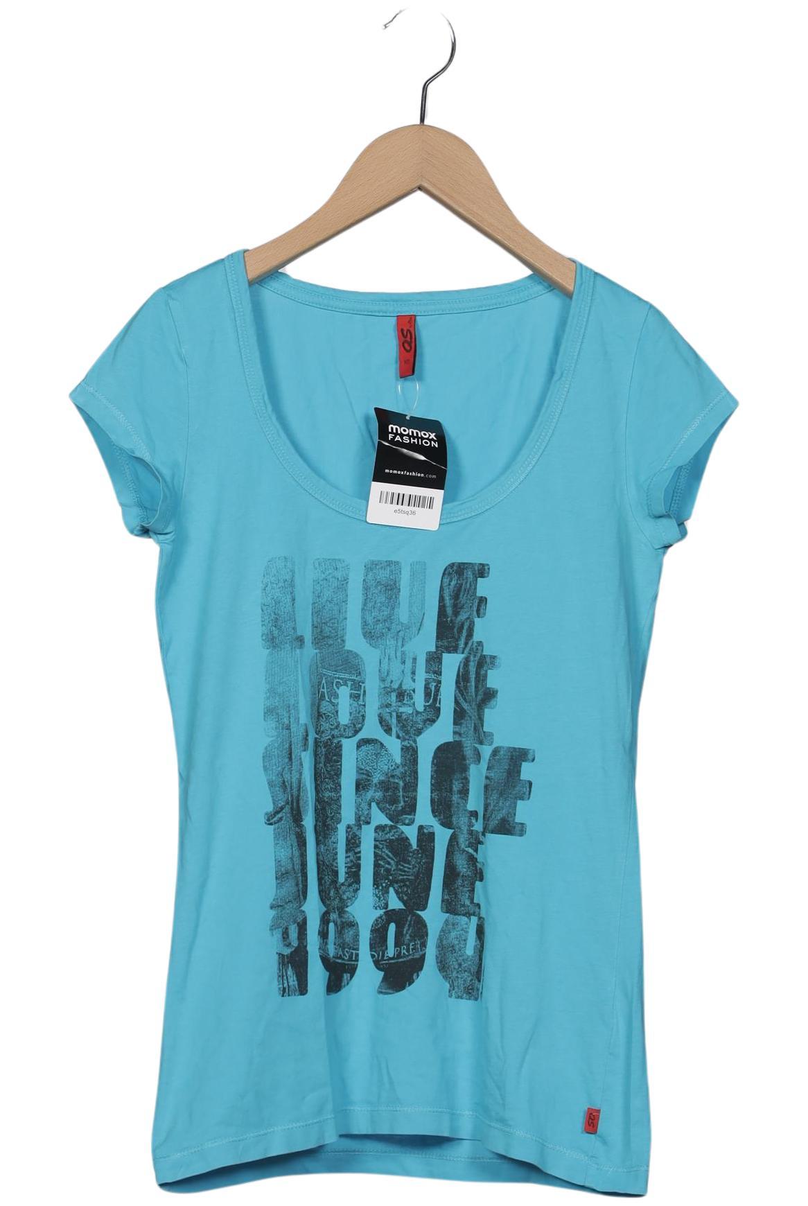 

QS by s.Oliver Damen T-Shirt, blau, Gr. 34