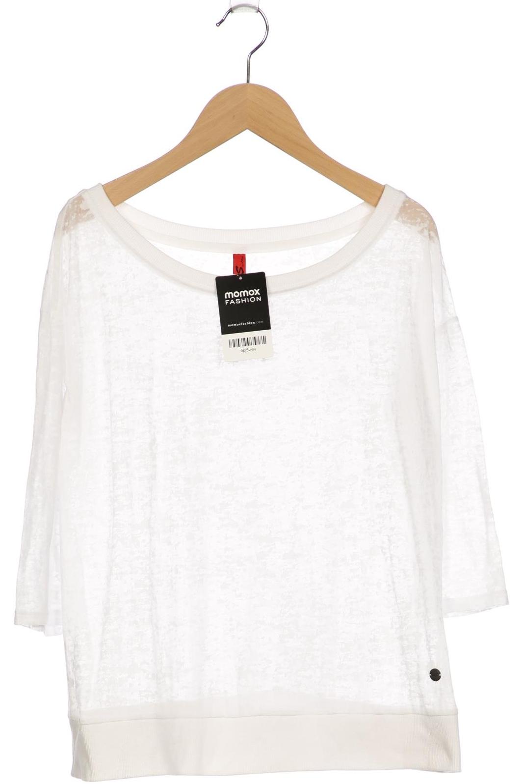 

QS by s.Oliver Damen Langarmshirt, weiß, Gr. 36