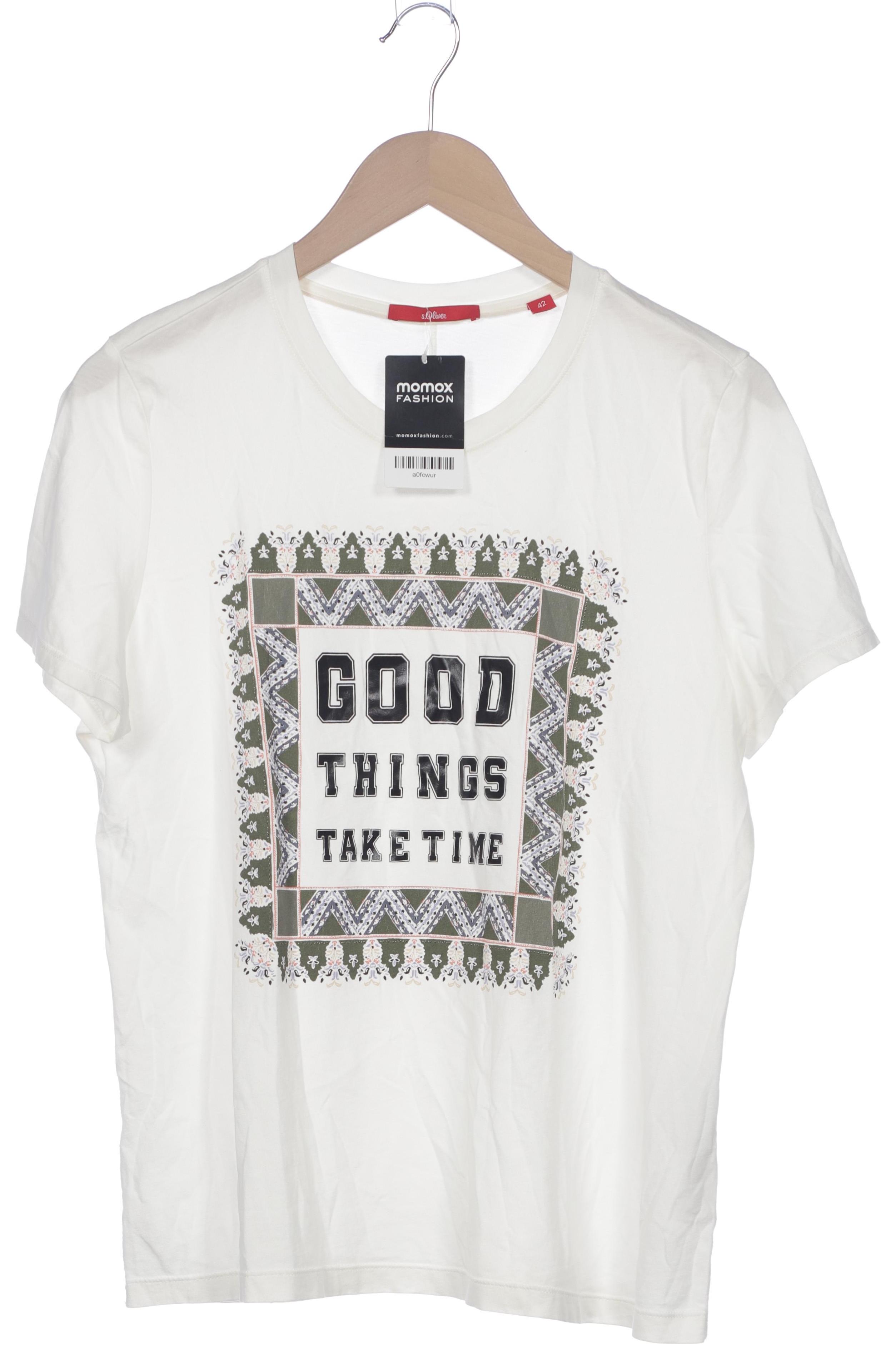 

QS by s.Oliver Damen T-Shirt, cremeweiß, Gr. 42