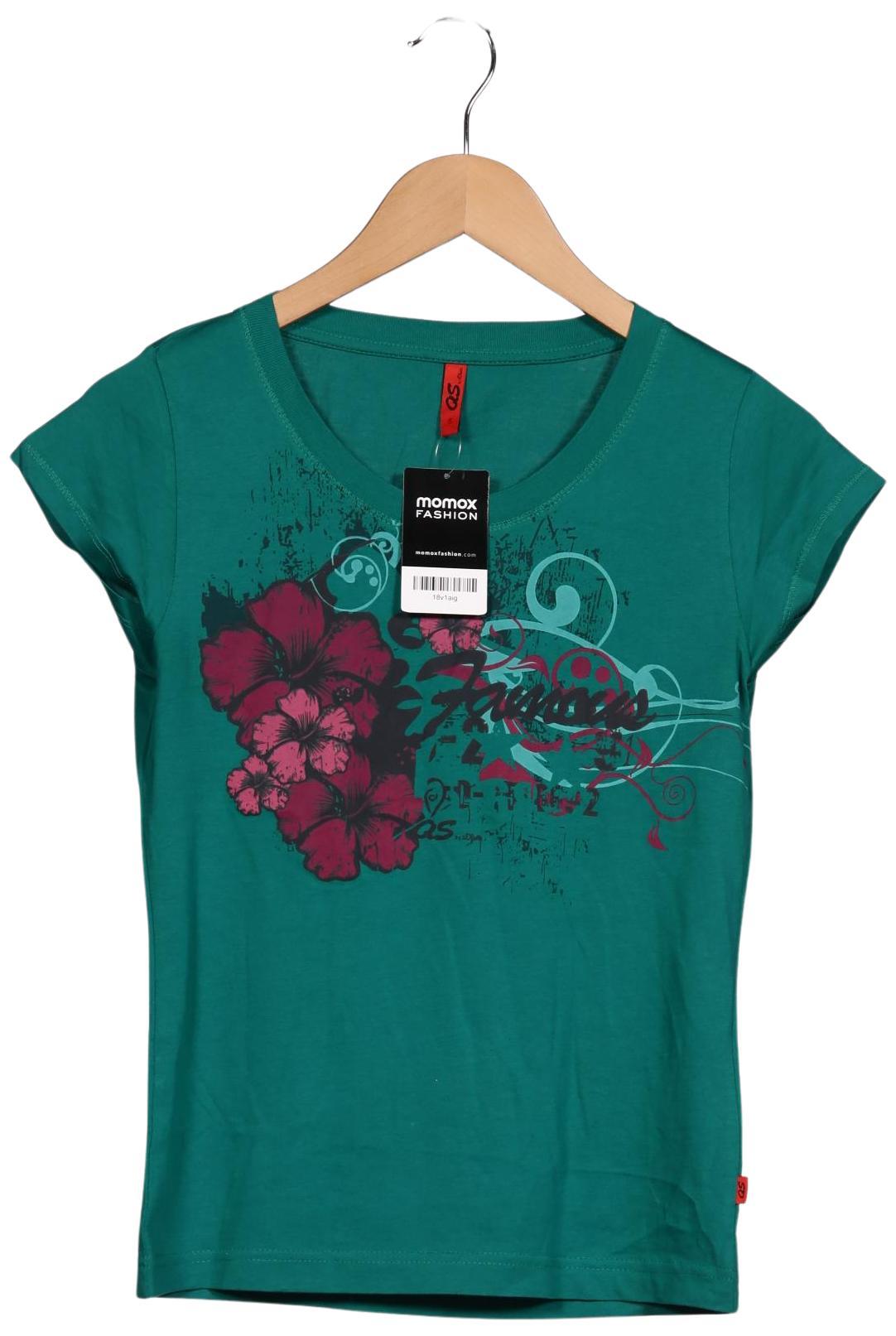 

QS by s.Oliver Damen T-Shirt, grün, Gr. 36