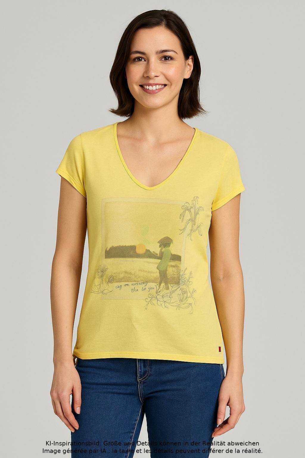 

QS by s.Oliver Damen T-Shirt, gelb, Gr. 42