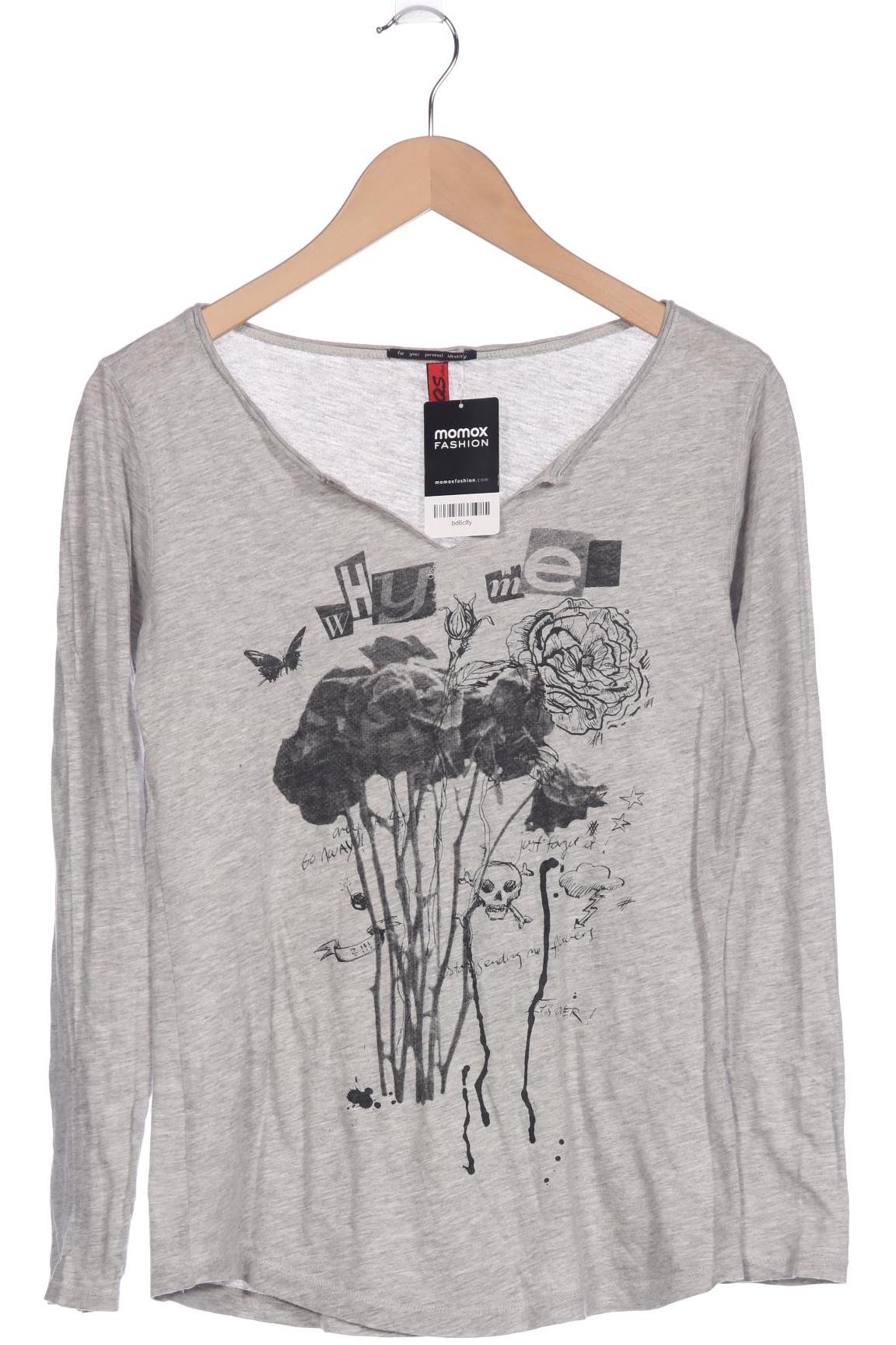 

QS by s.Oliver Damen Langarmshirt, grau, Gr. 34
