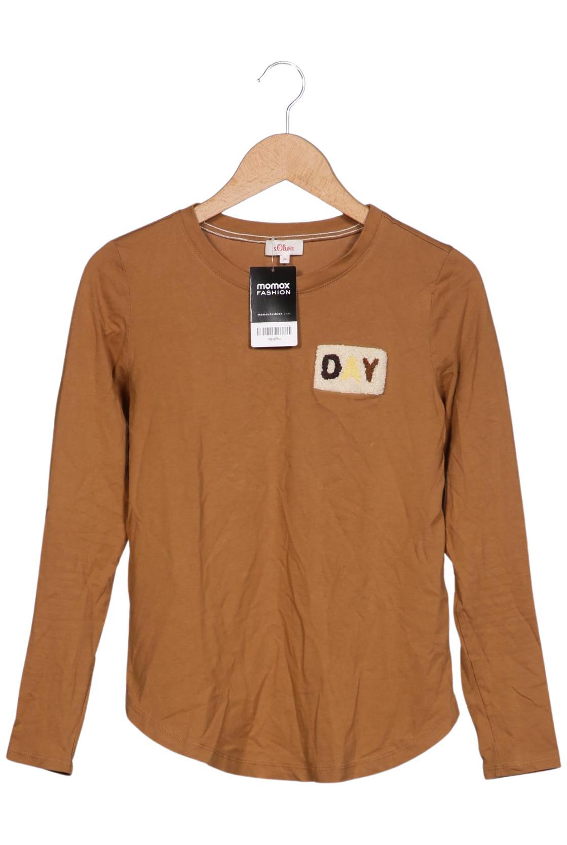 

QS by s.Oliver Damen Langarmshirt, braun, Gr. 34