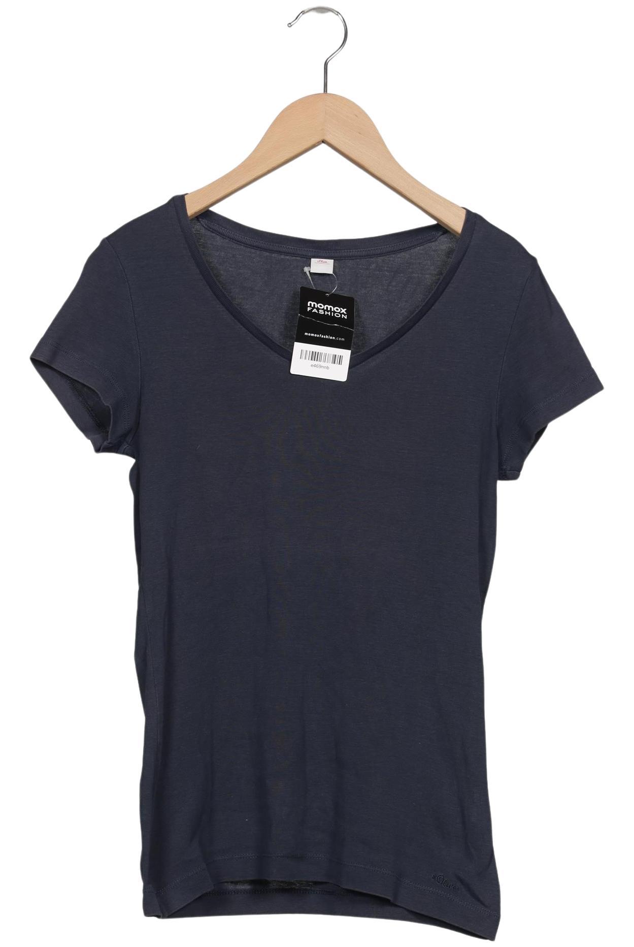 

QS by s.Oliver Damen T-Shirt, marineblau, Gr. 36