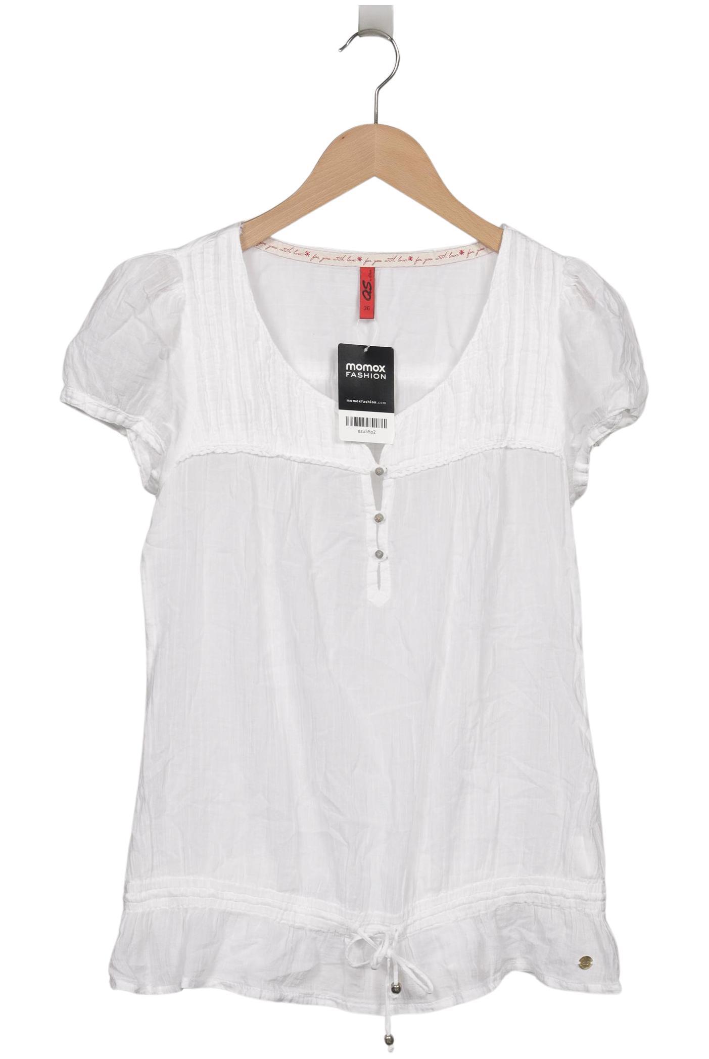 

QS by s.Oliver Damen T-Shirt, weiß, Gr. 36