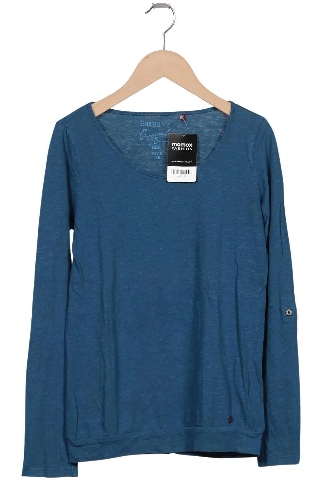 

QS by s.Oliver Damen Langarmshirt, blau, Gr. 34