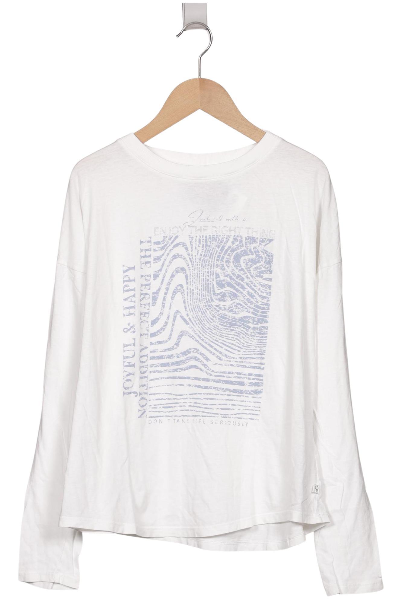 

QS by s.Oliver Damen Langarmshirt, weiß, Gr. 38