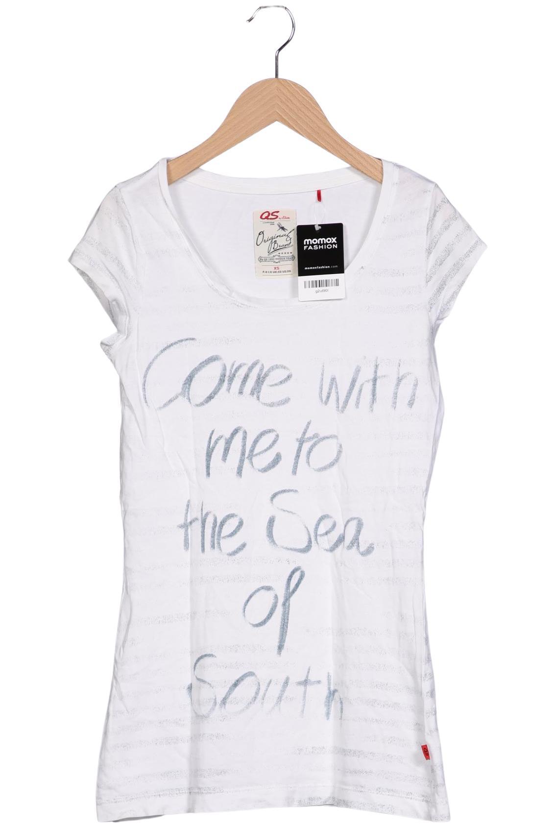 

QS by s.Oliver Damen T-Shirt, weiß, Gr. 34