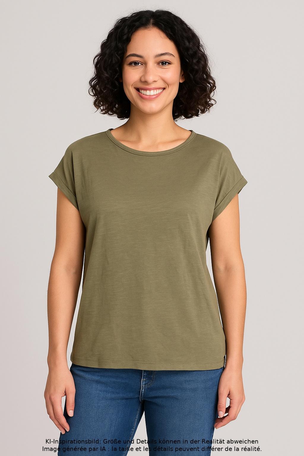 

QS by s.Oliver Damen T-Shirt, grün, Gr. 42