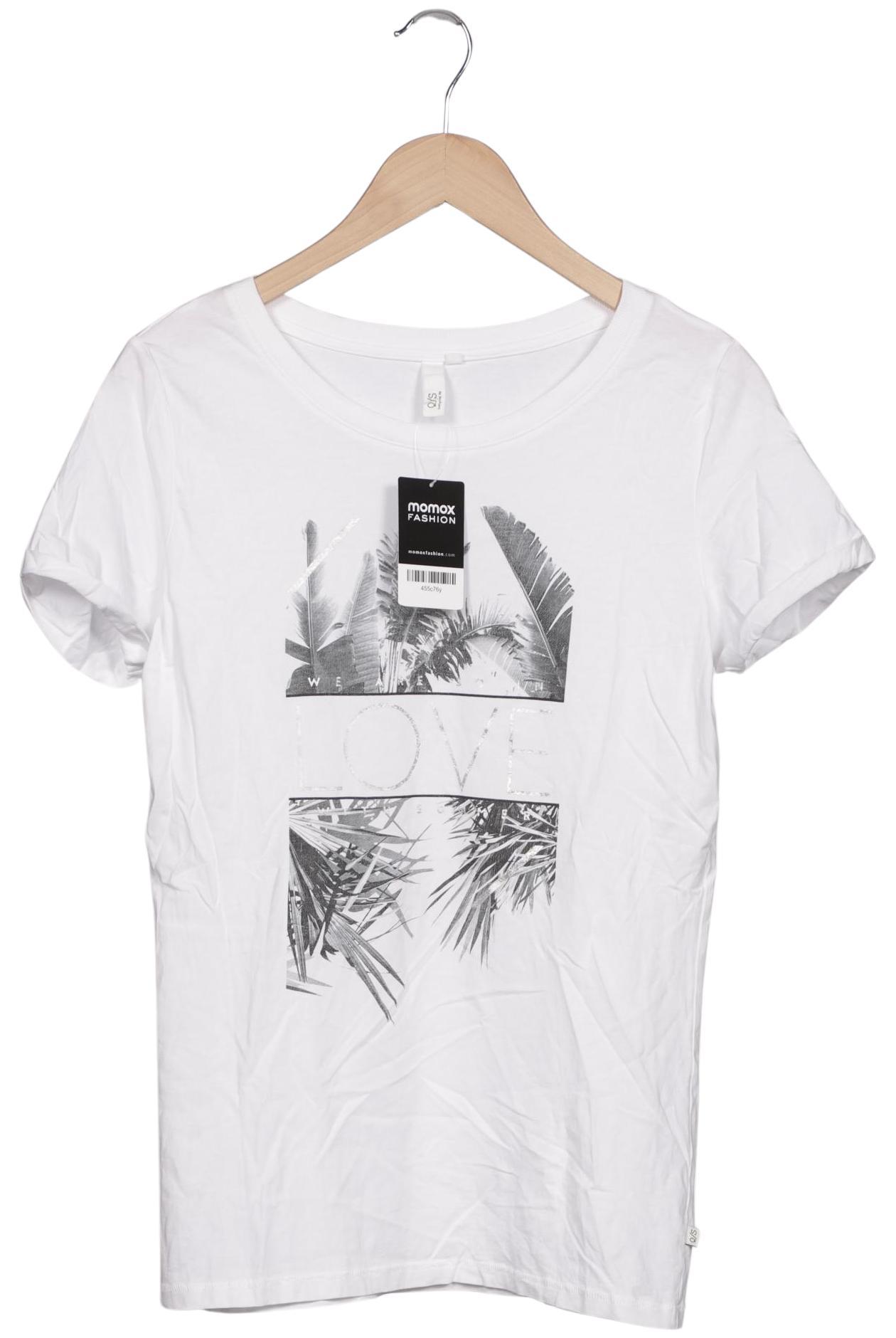 

QS by s.Oliver Damen T-Shirt, weiß, Gr. 42